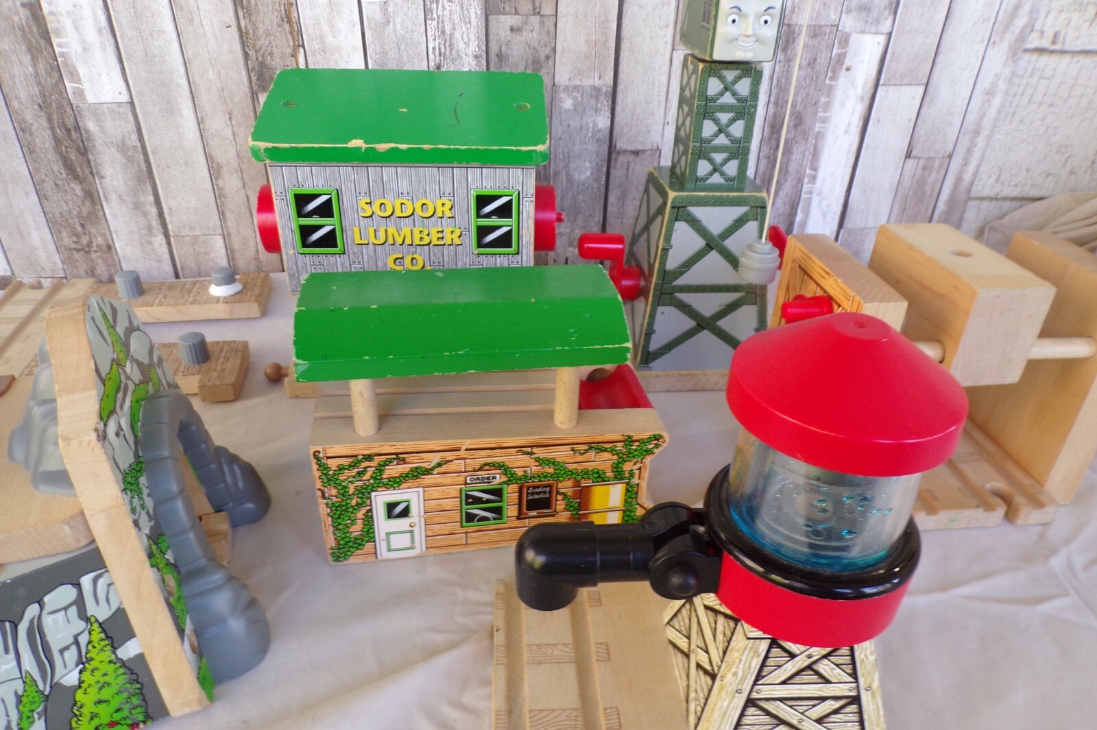 Thomas the Train wooden railway buildings Orbrium train lot