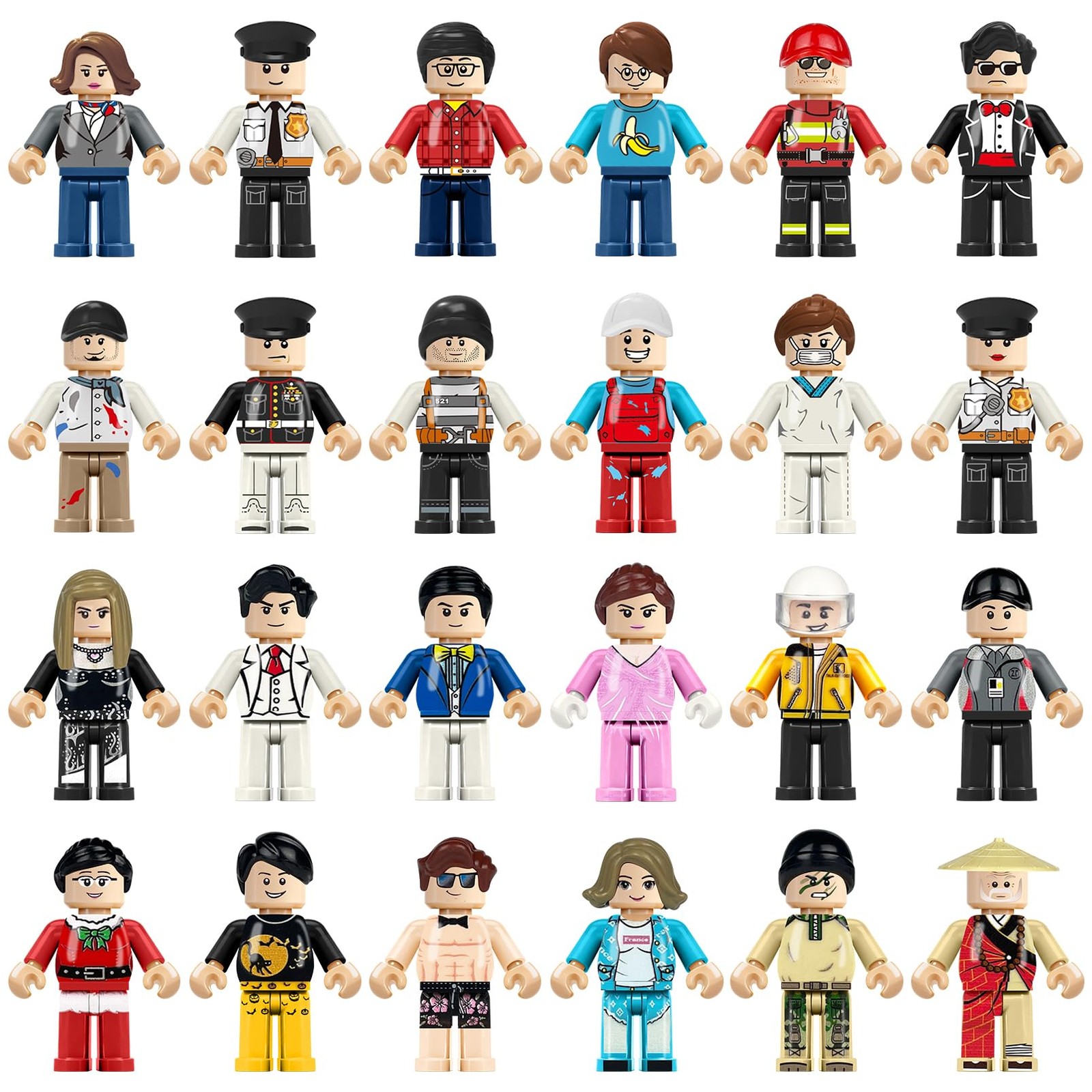 24PCS Mini Figures Building Bricks, Minifigures Stuffer, Mini People Figures …