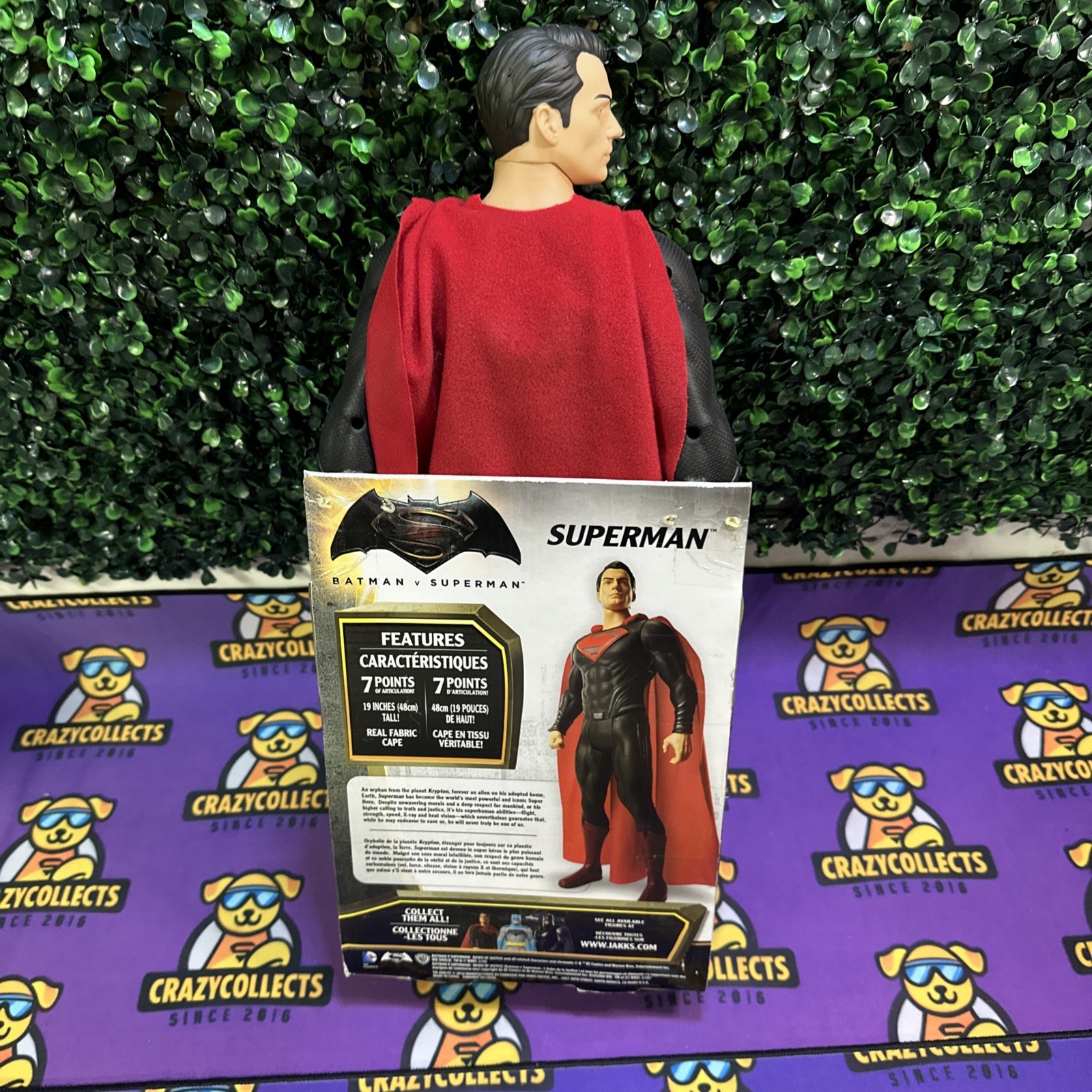 2016 Big-Figs Batman vs Superman Superman 19&Prime; Figure Black Suit Red eyes Jakks