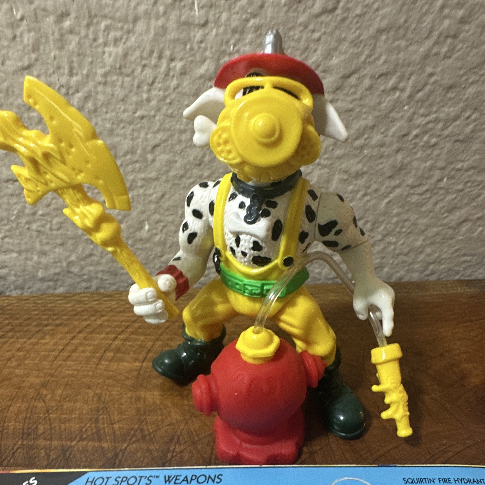Clean Complete Hot Spot TMNT Action Figure w/ Axe, Fire Hydrant & Hose