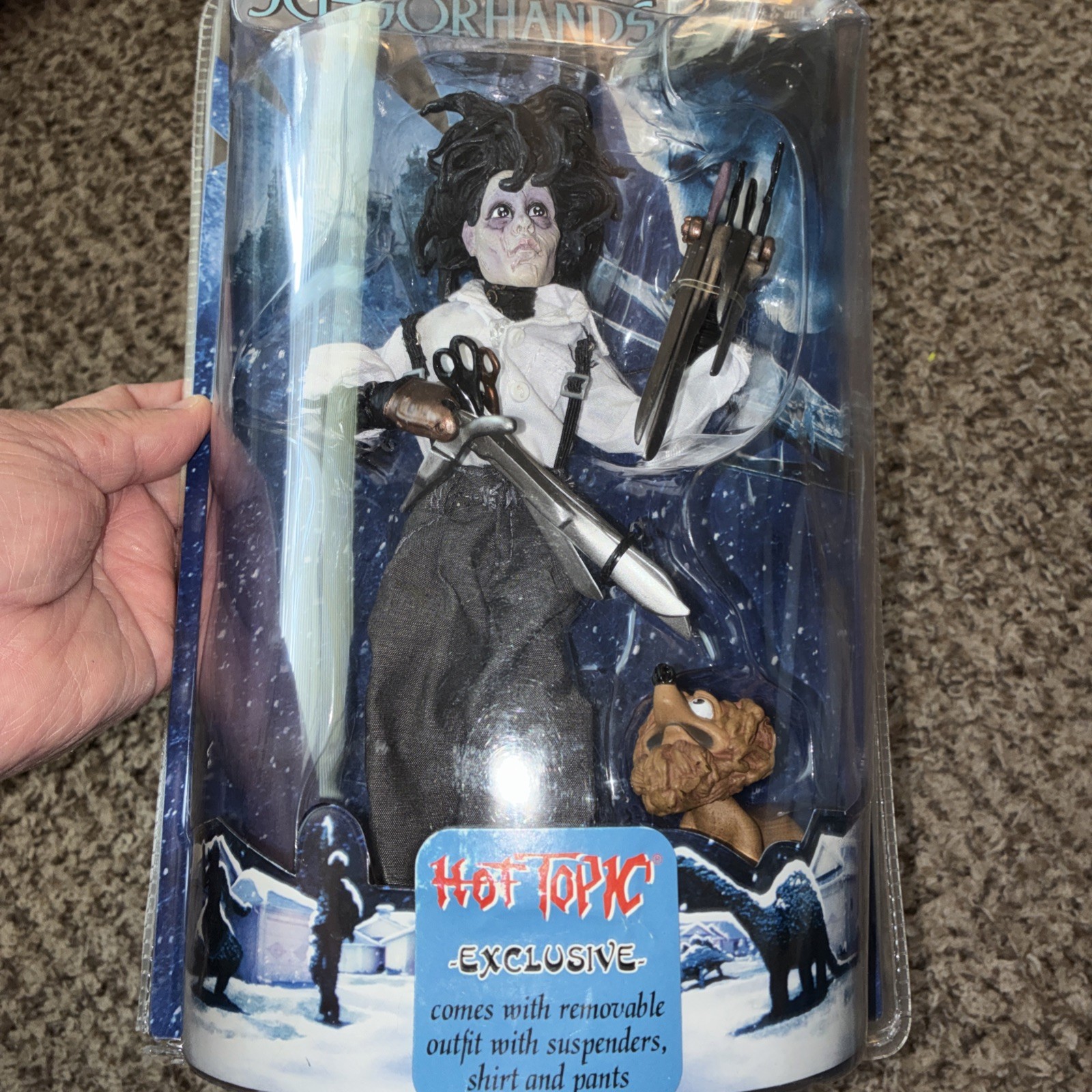 2005 Mezco EDWARD SCISSORHANDS Hot Topic Exclusive 8.5&Prime; Figure RARE WHITE Shirt