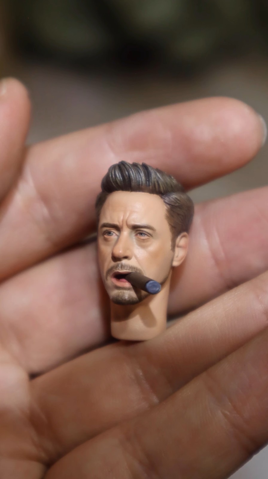 1/12 Robert John Downey Jr. Cheroot Head Carved Fit 6in Action Figure