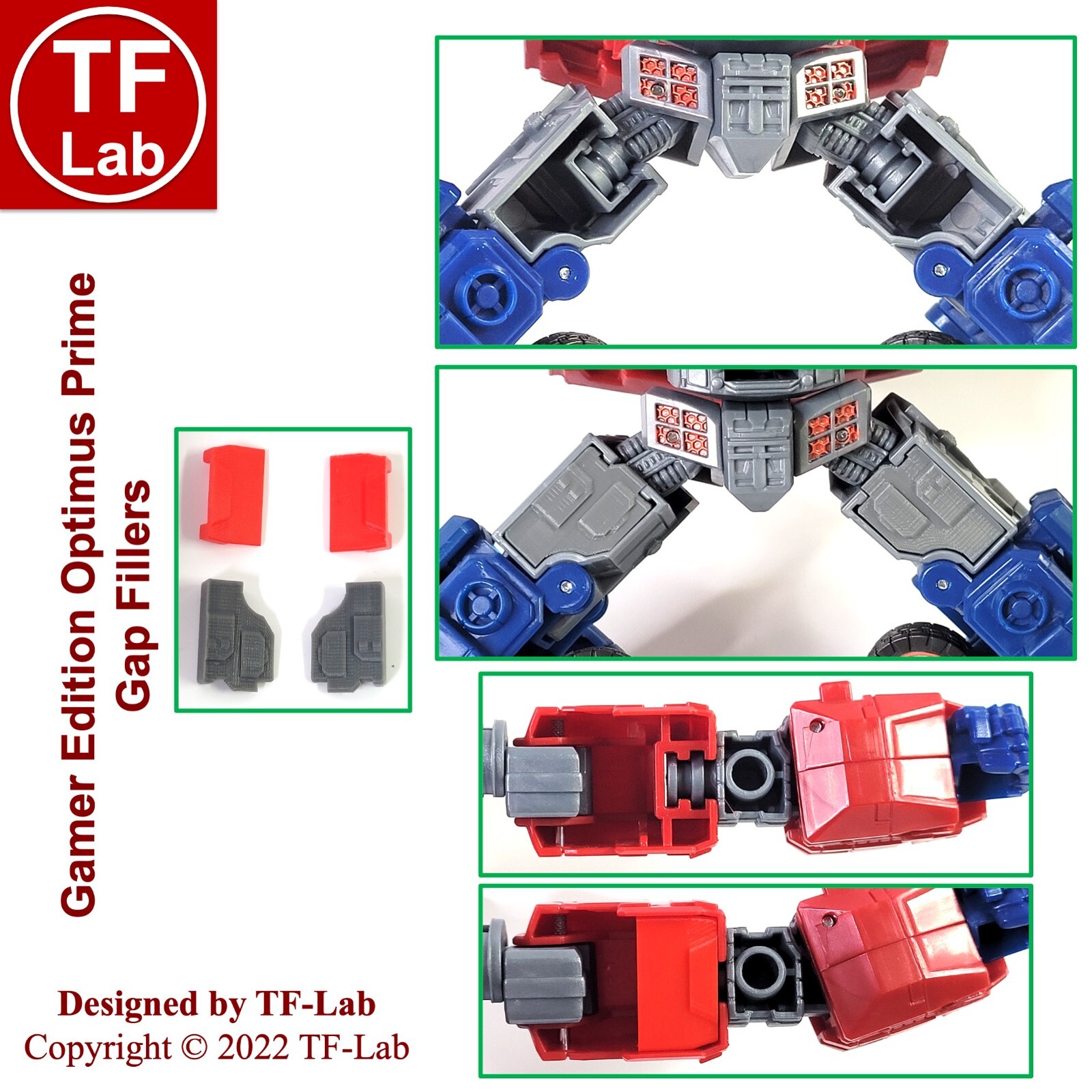 Gap Fillers Upgrade Kit for Transformers Studio Series 03 Gamer Optimus Prime
