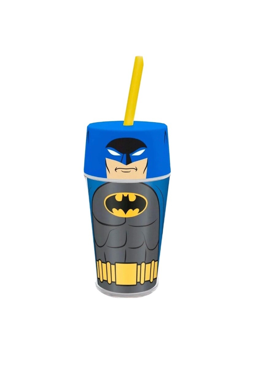 ZAK! Batman Insulated Tumblers With Straw reusable hard plastic kids cup.