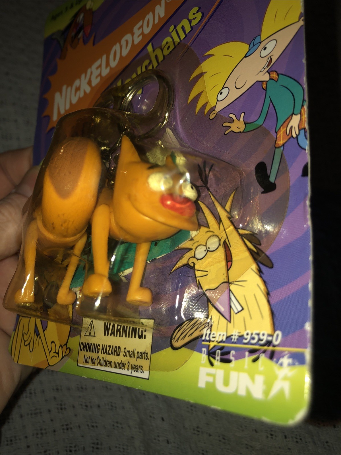 CatDog NICKELODEON Basic Fun Keychain 957-0 Sealed 1999 Cartoon Figure Toy Cat