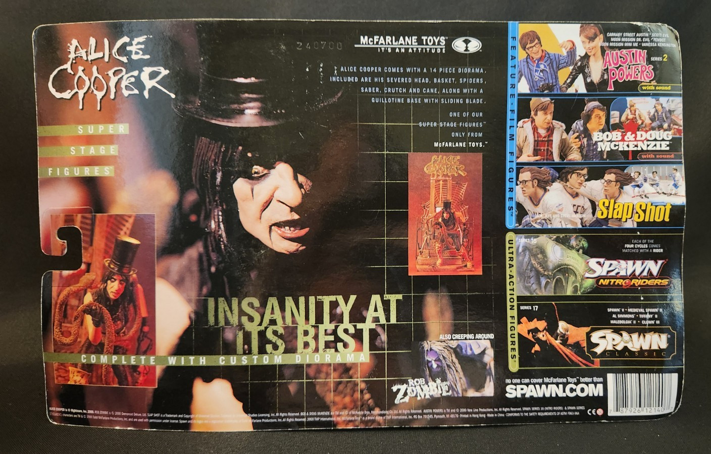 McFarlane Alice Cooper Super Stage Action Figure – sealed 2000 Spawn