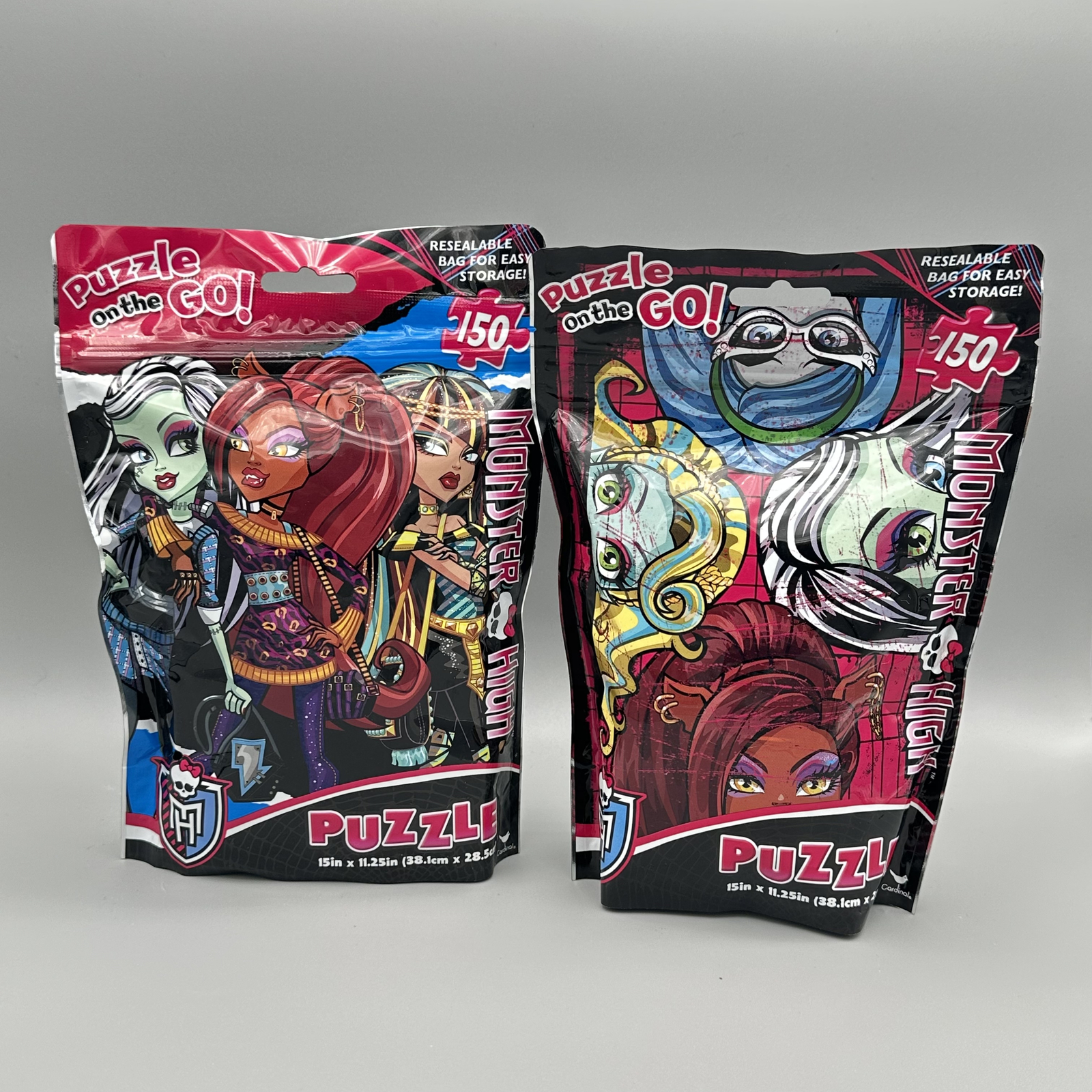 Lot of 2 – 2012 Mattel Monster High Dolls Puzzle On The Go 150 Pc Resealable NEW