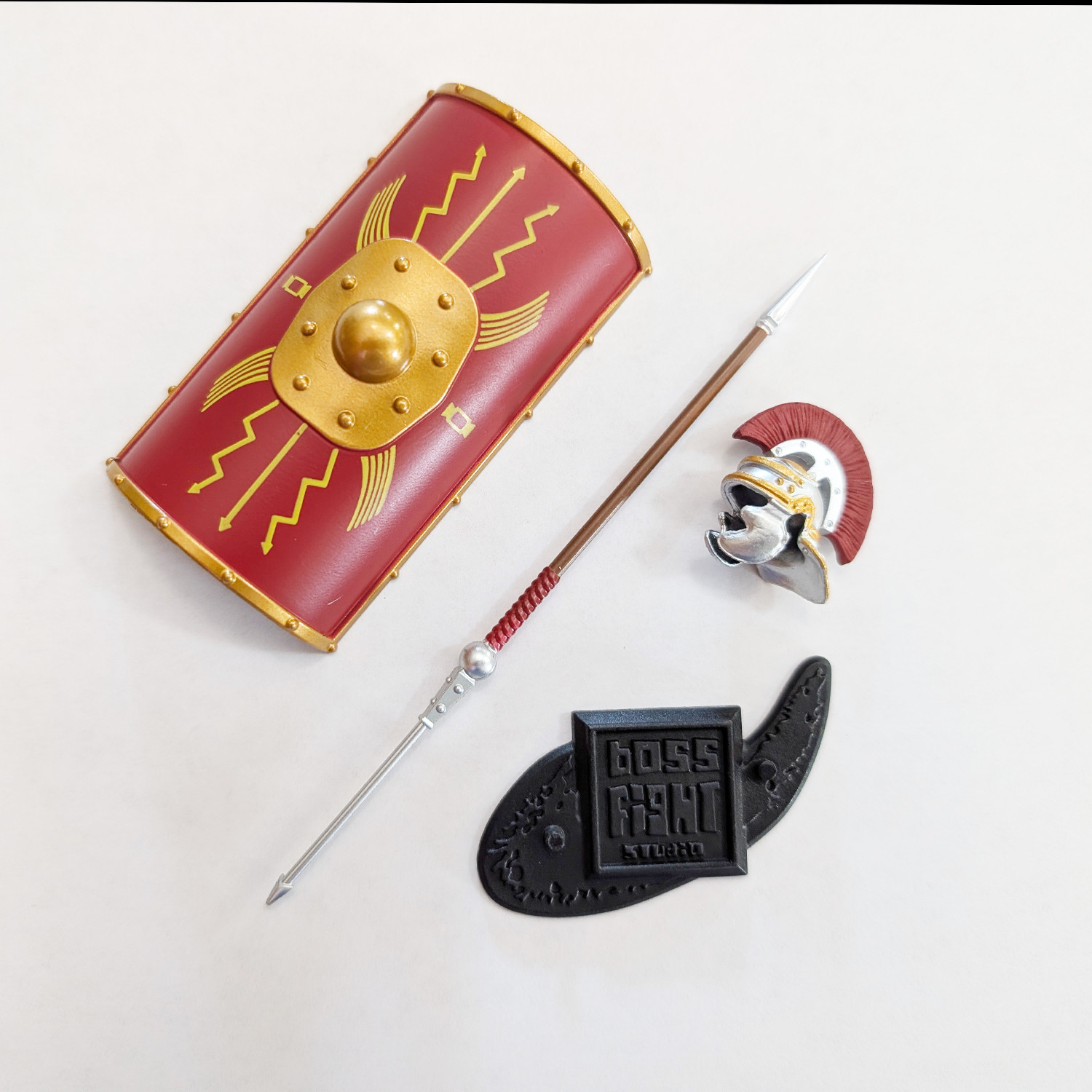 1:18 Scale Roman Soldier Mini Gear Kit (Roman Shield, Sword-Spear Pack for 3.75&Prime;