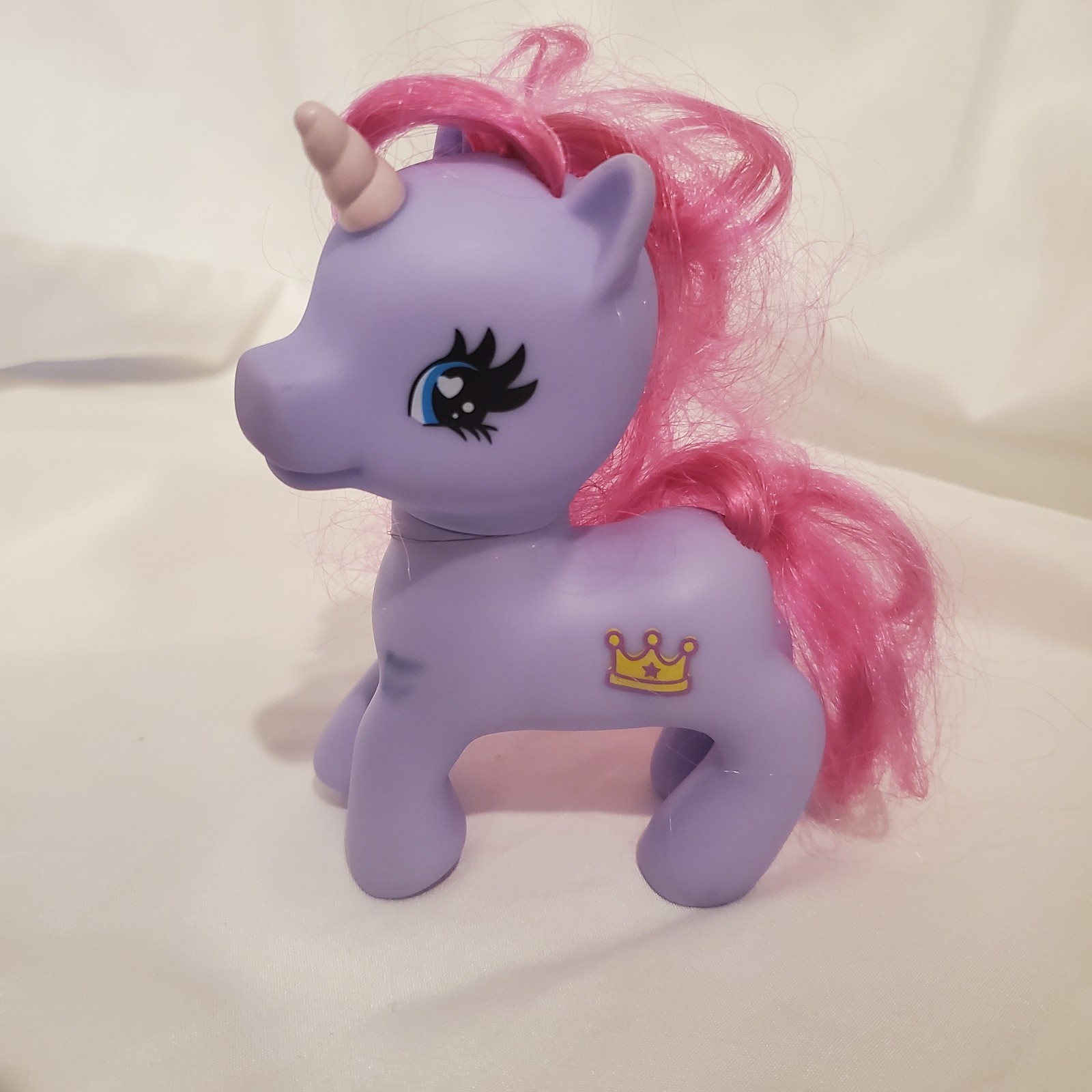 Vintage My Little Pony Fakie China Purple Pink Unicorn Crown Tattoo Toy Figure