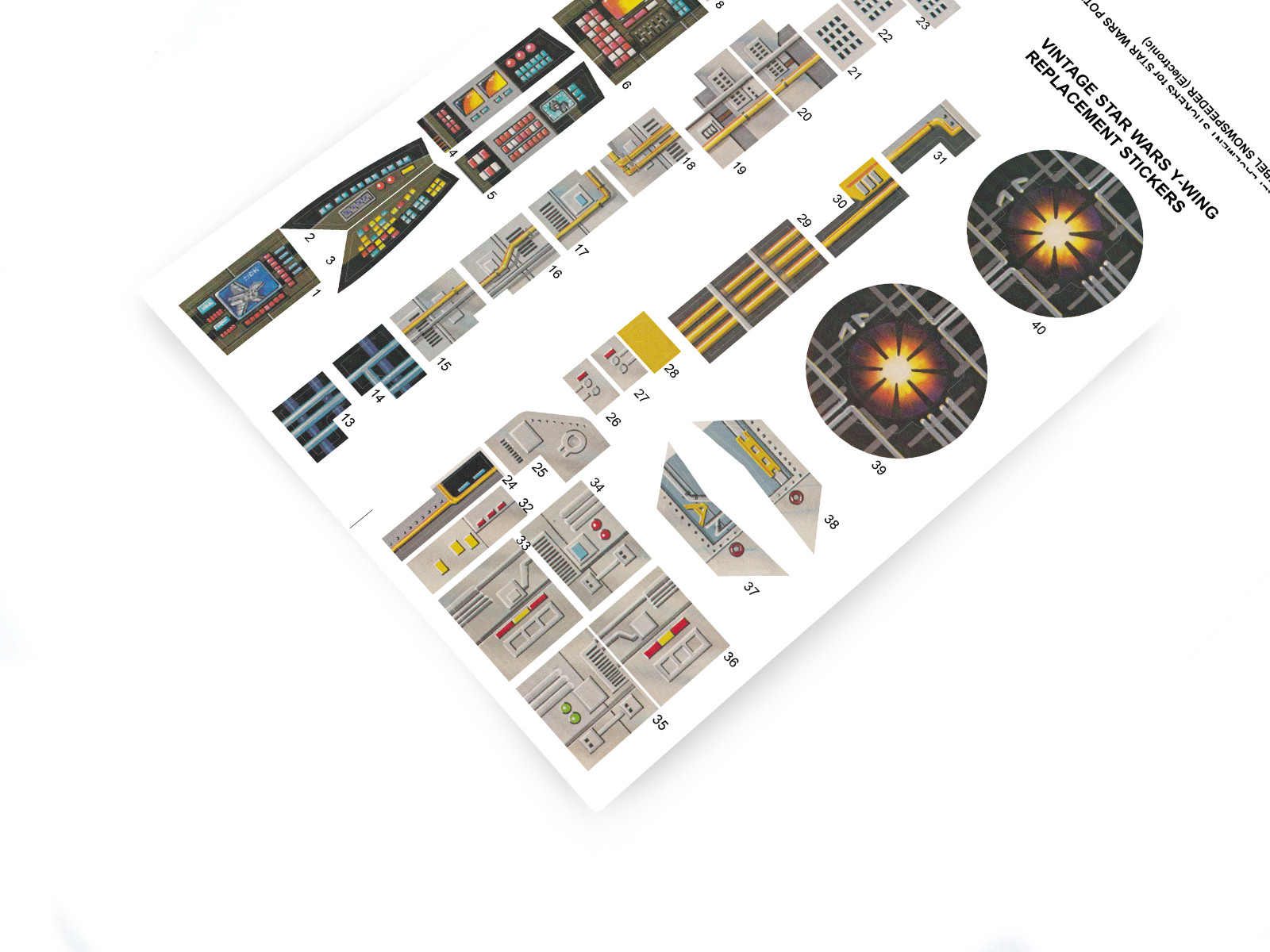 REPLACEMENT STICKERS for Kenner 1983 STAR WARS VINTAGE Y-WING YWING FIGHTER