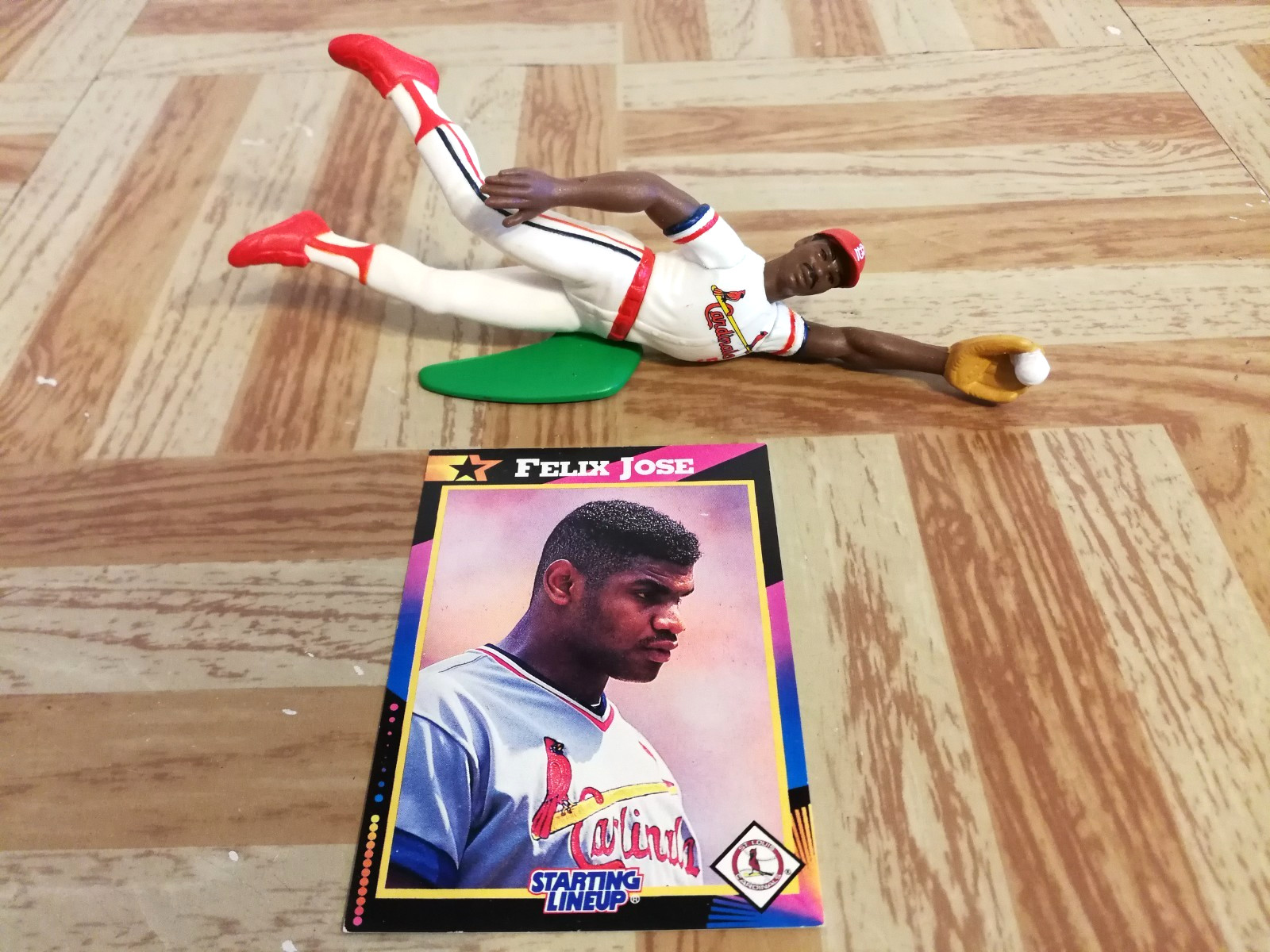 1992 Starting Lineup Felix Jose St Louis Cardinals SLU Figure Card Baseball MLB