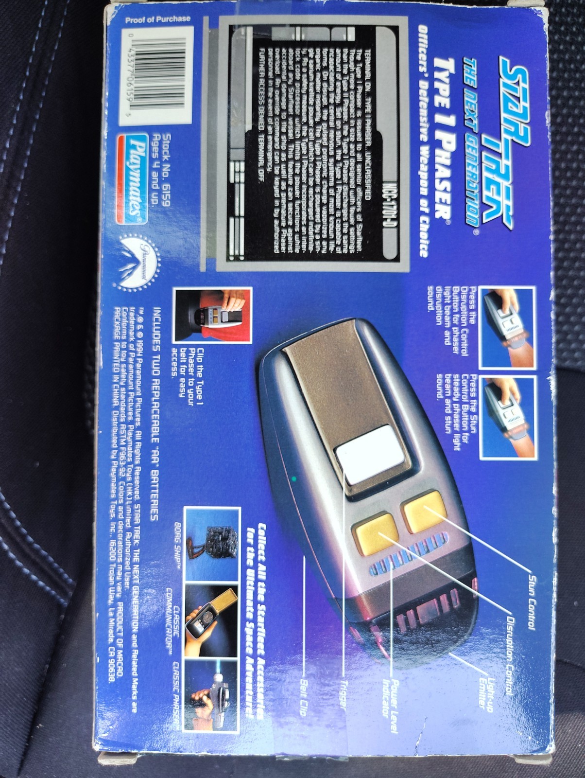 Stark Trek The Next Generation Type 1 Phaser 1994 Works Good