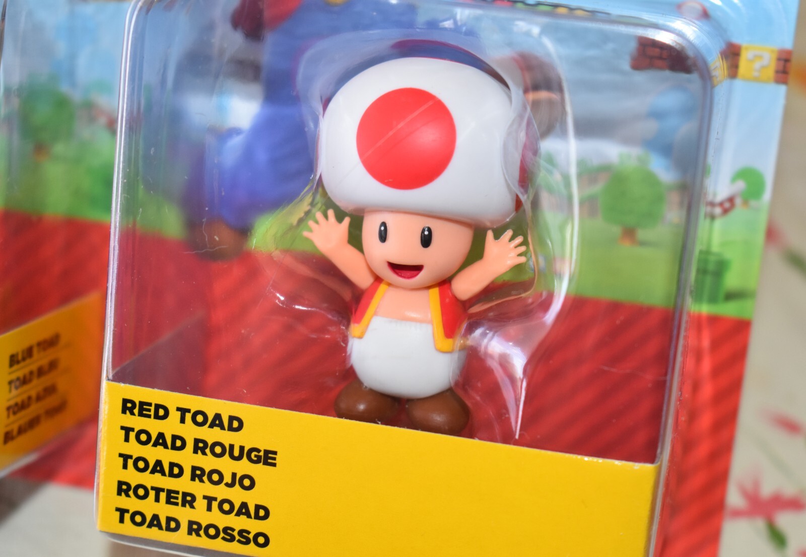 Super Mario BLUE TOAD & RED TOAD 2.5&Prime; Inch Jakks Figure NEW