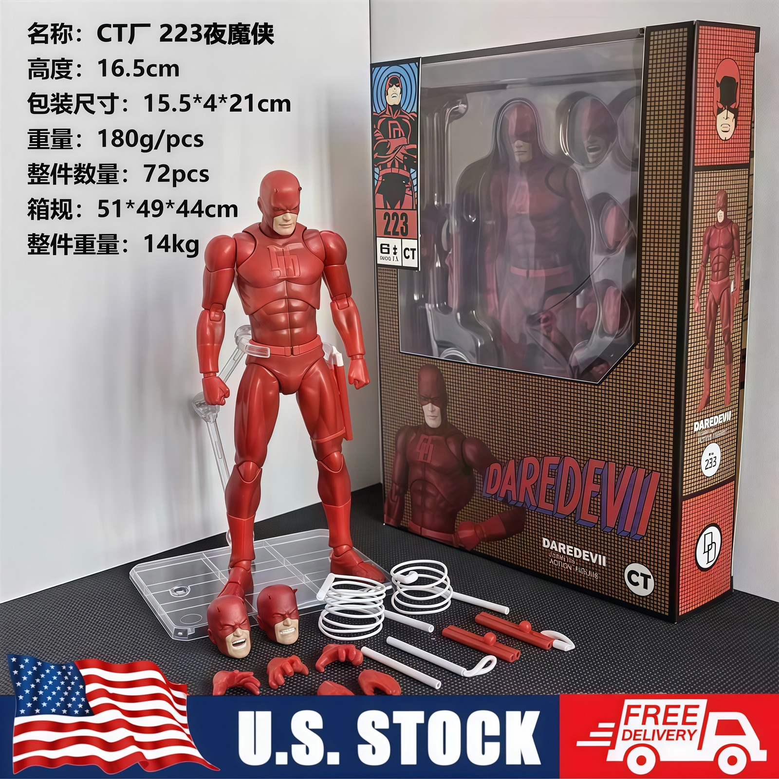 CT Toys MAFEX No.223 Daredevil Comic Ver. 6in Action Figure New Boxed US STOCK