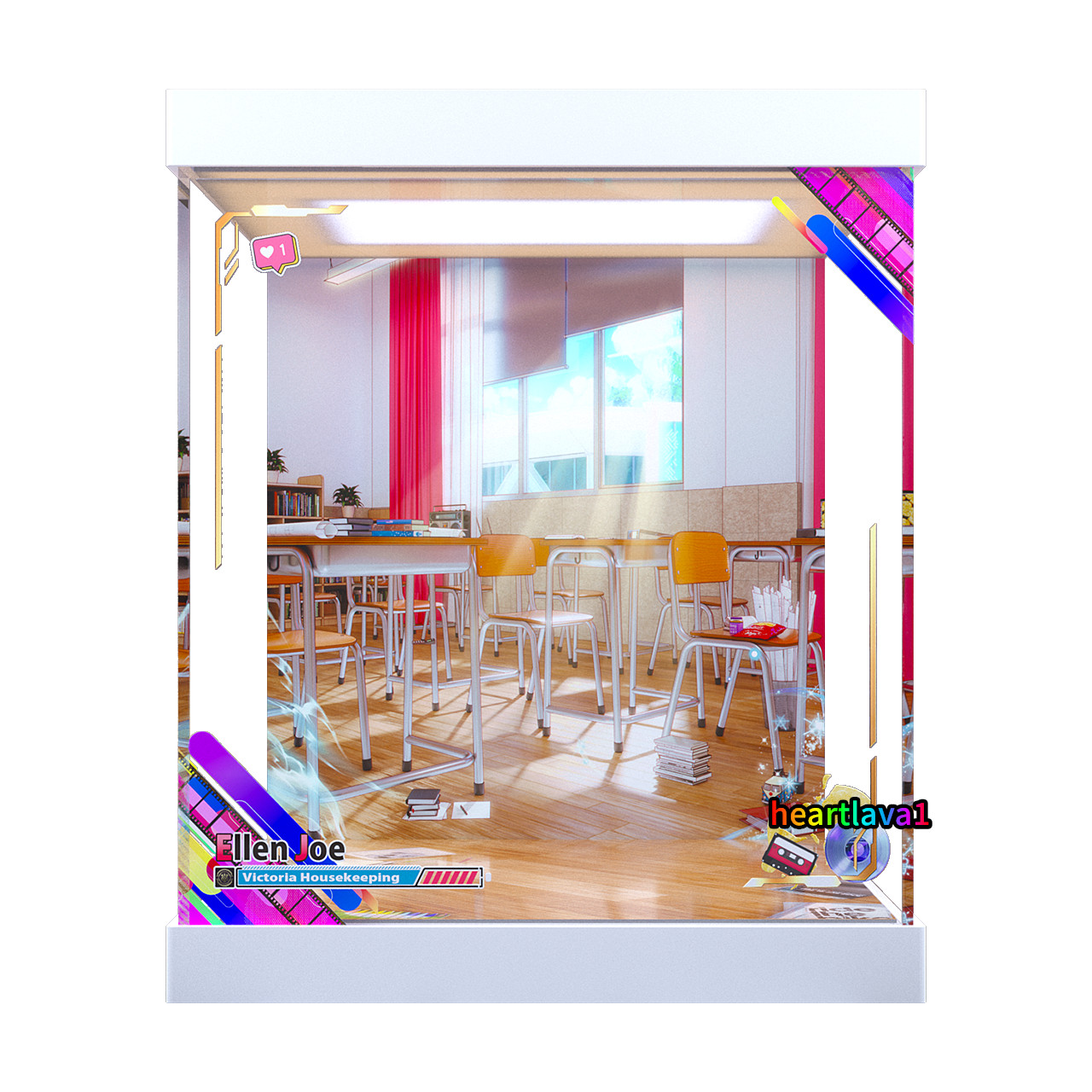 Acrylic Display Box Dustproof Case for 1/8 Zenless Zone Zero Ellen Joe Figure
