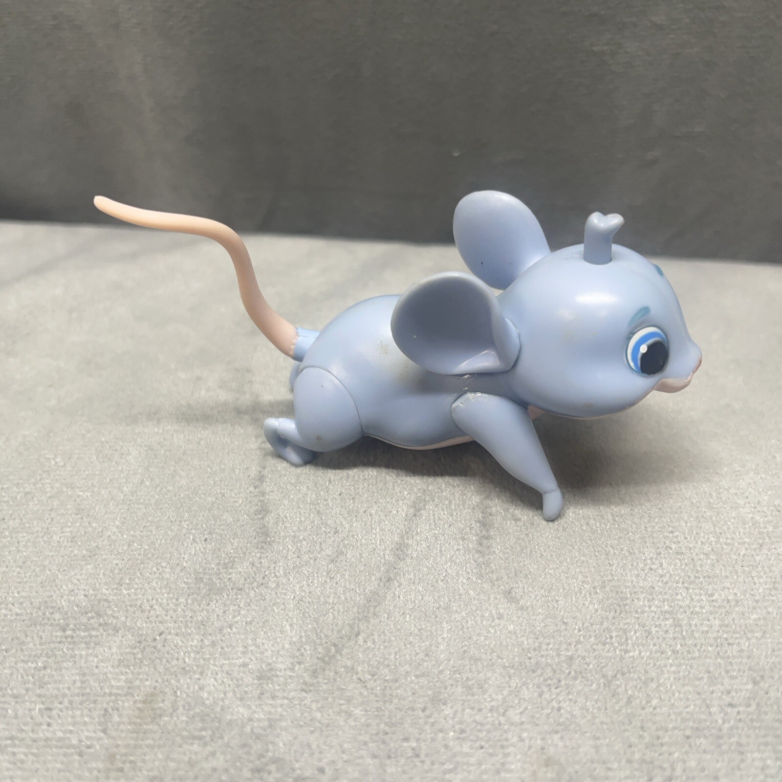 Disney JAKKS Ratatouille Toy Figure Push Tab On Head Tail Wags Gray & Pink Works