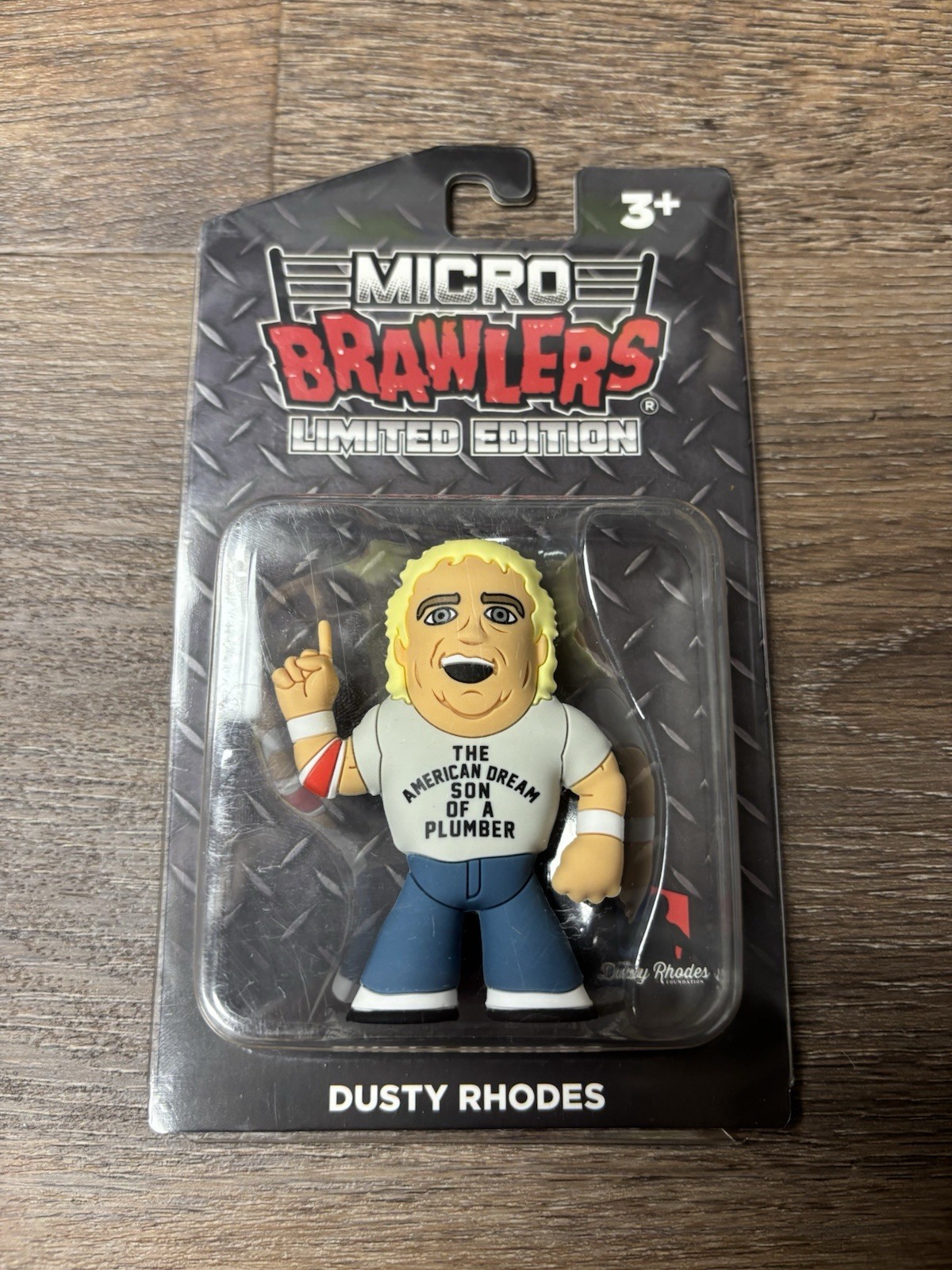 Dusty Rhodes Micro Brawler, New in Box, American Dream Son of Plumber, Wrestling