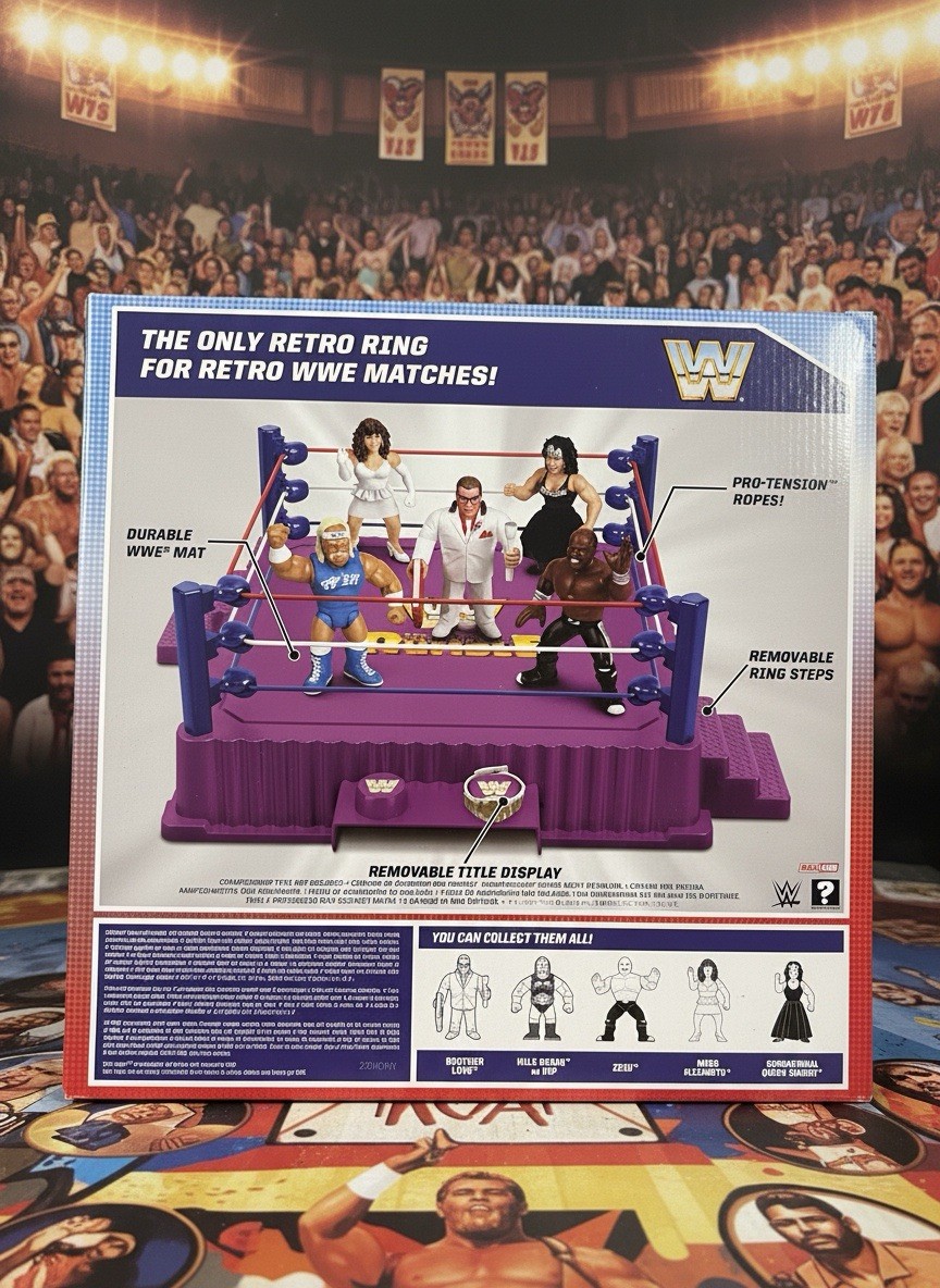 WWE Royal Rumble Official Retro Ring Hasbro Style Mattel w/Brother Love Figure