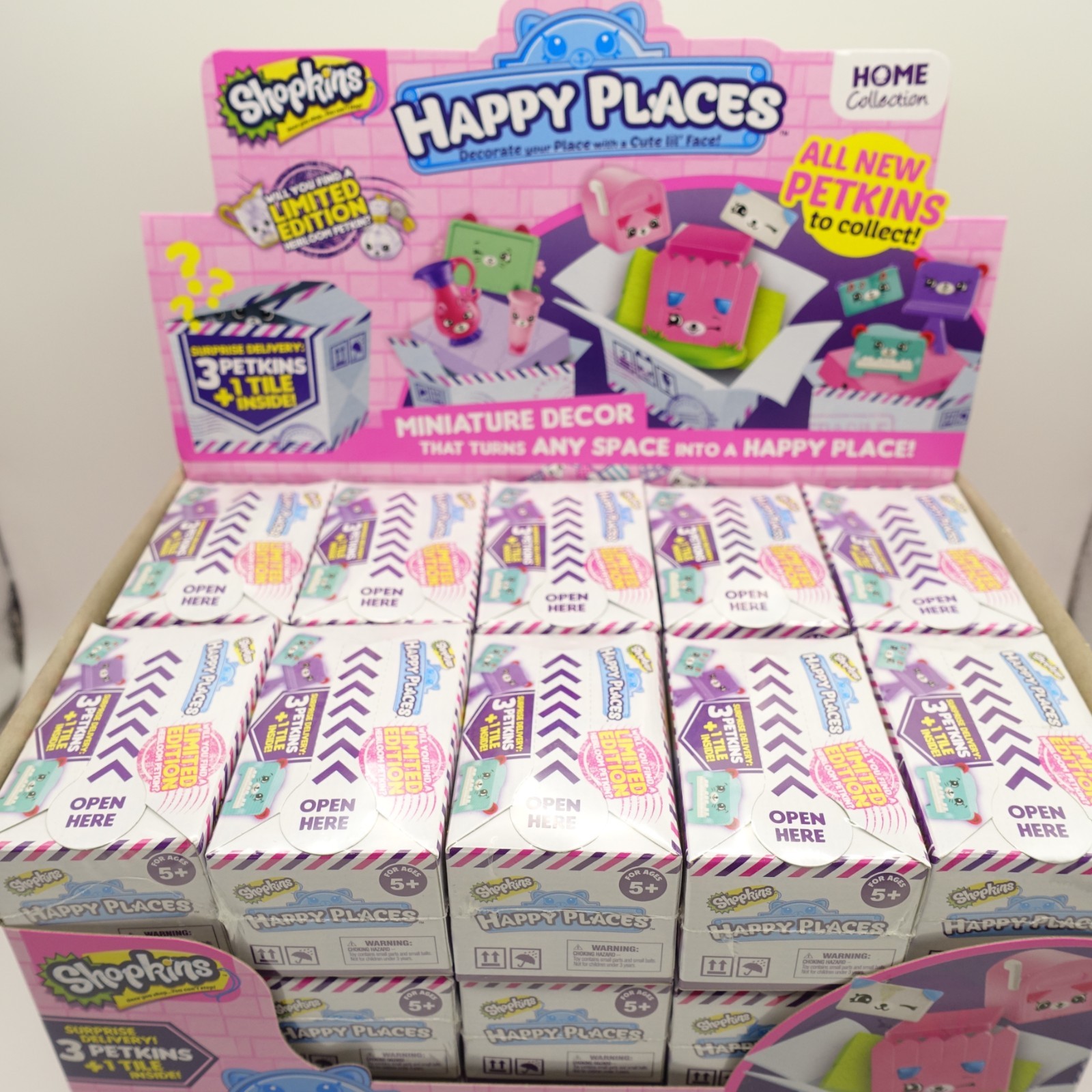 RARE Shopkins Happy Places Retail Display Stand Complete w/ 30 Unopened Packs