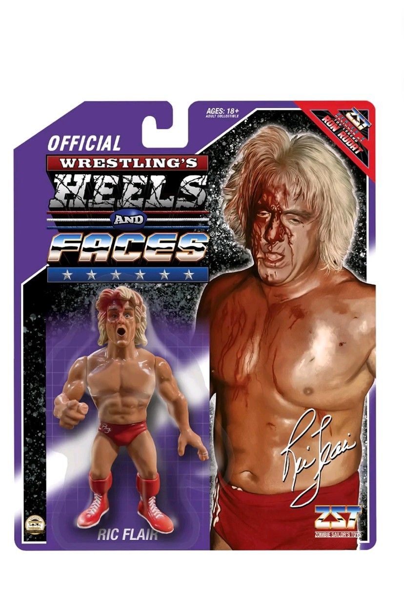 Wrestling&rsquo;s Heels and Faces Retro Action Figure Ric Flair Nature Boy Bloody