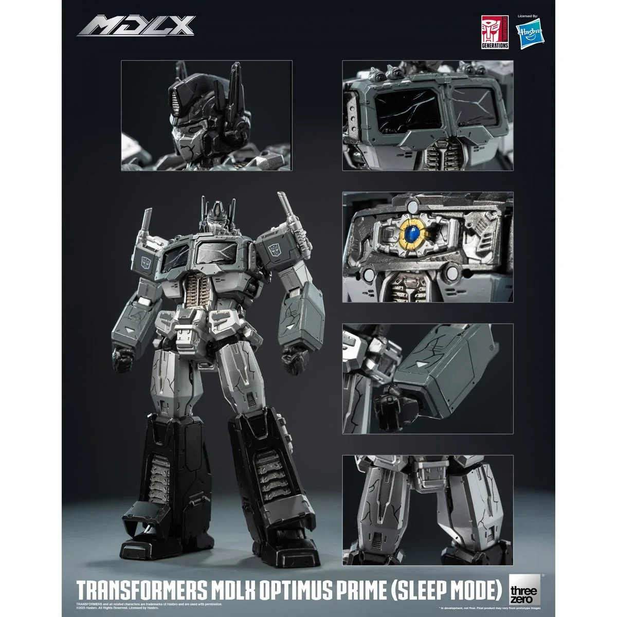 Transformers MDLX Optimus Prime Sleep Mode Action Figure 7&Prime; Threezero Exclusive
