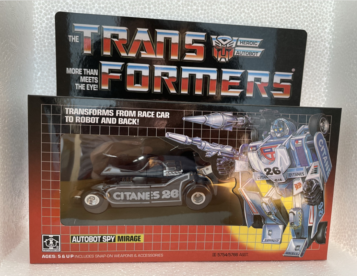 TRANSFORMERS G1 Reissue Mirage Blue / Clear Black/Gold Red Free SpeedPAK Ship