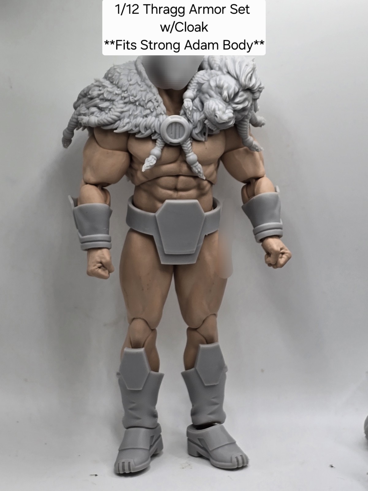 3d Print UNBEATABLE THRAGG ARMOR W/CLOAK SET 6&Prime; 1/12 Classified LEGENDS Scale