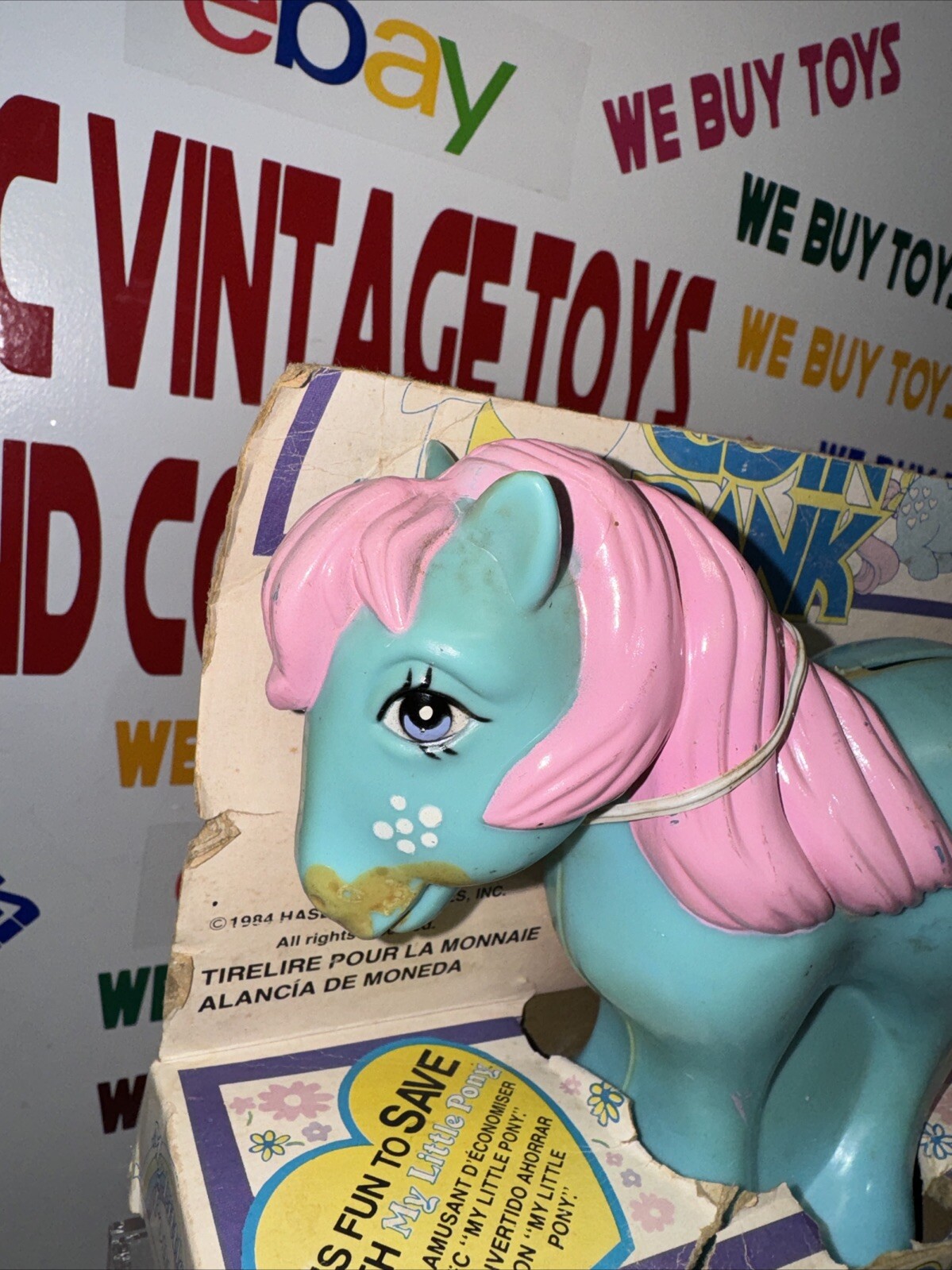 Vintage G1 My Little Pony – Coin Bank – HG Toys In Box Rough Shape But Rare &rsquo;84
