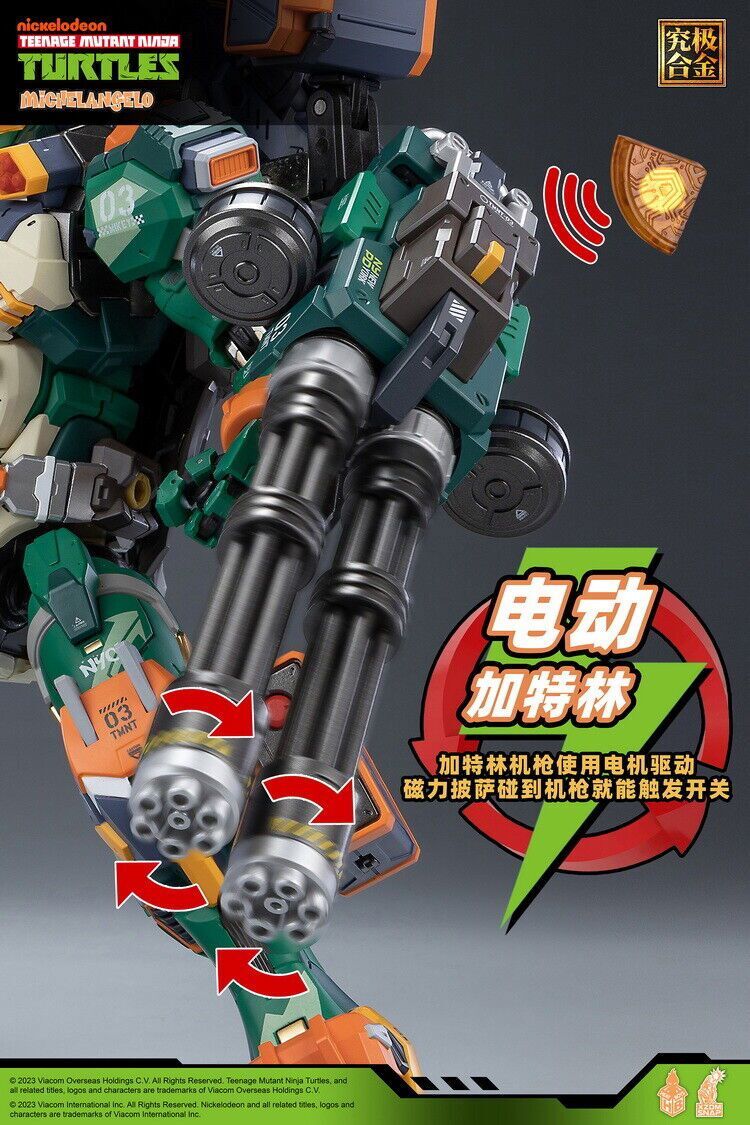 New In Stock HeatBoys HB0014 Robot Mecha Michelangelo Metal Build Action Figure