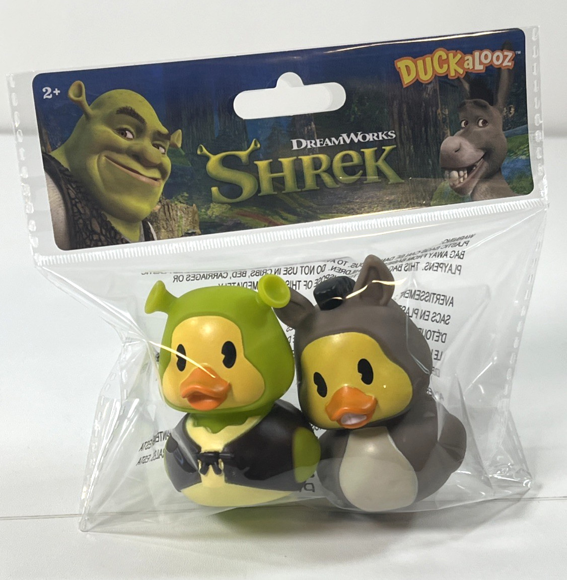 Dreamworks: Shrek & Donkey 3&Prime; Rubber Duck Set Duckalooz (Jeep Duck) NEW & Sealed
