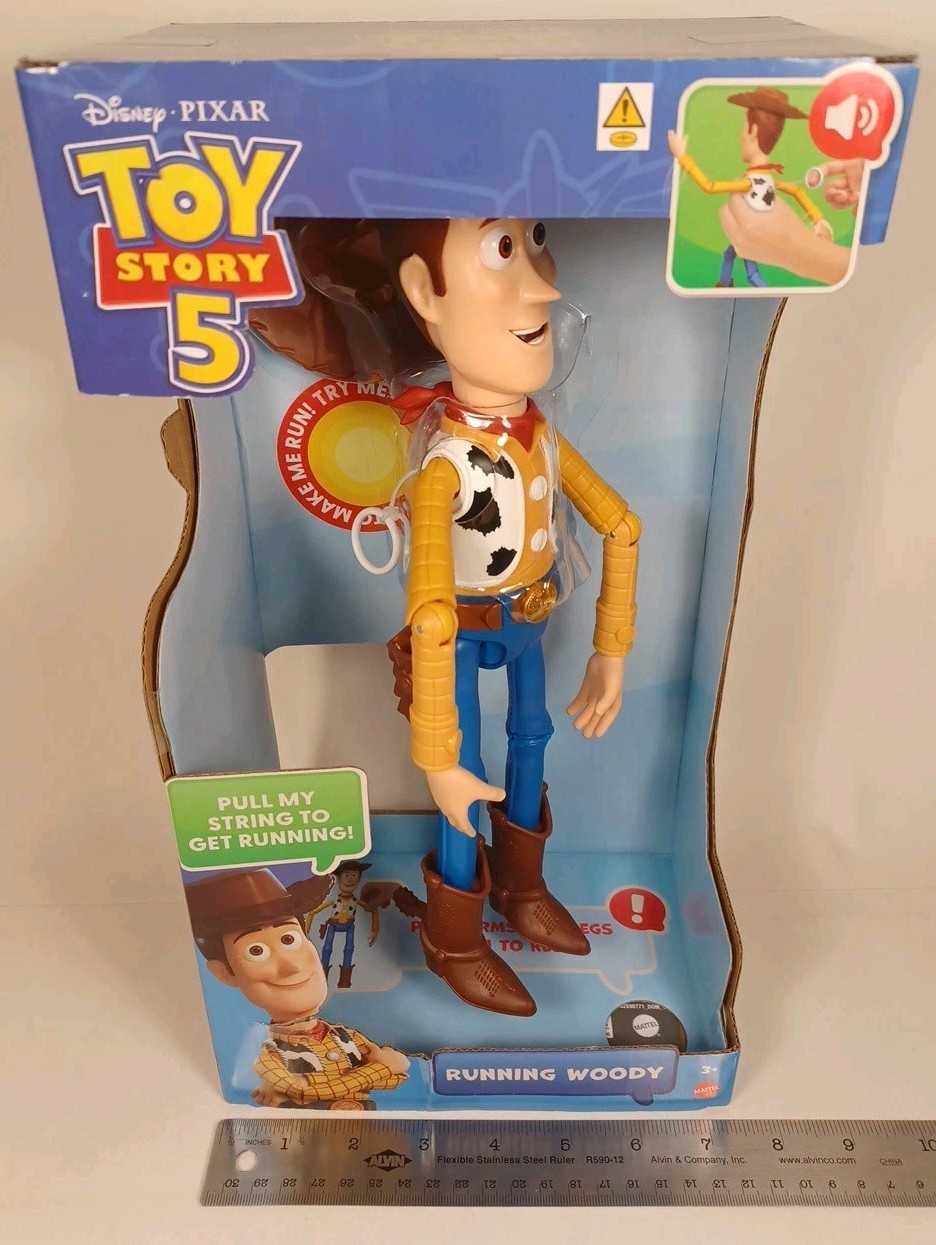 Disney Pixar Toy Story 5 Running Woody Talking Action Figure Mattel