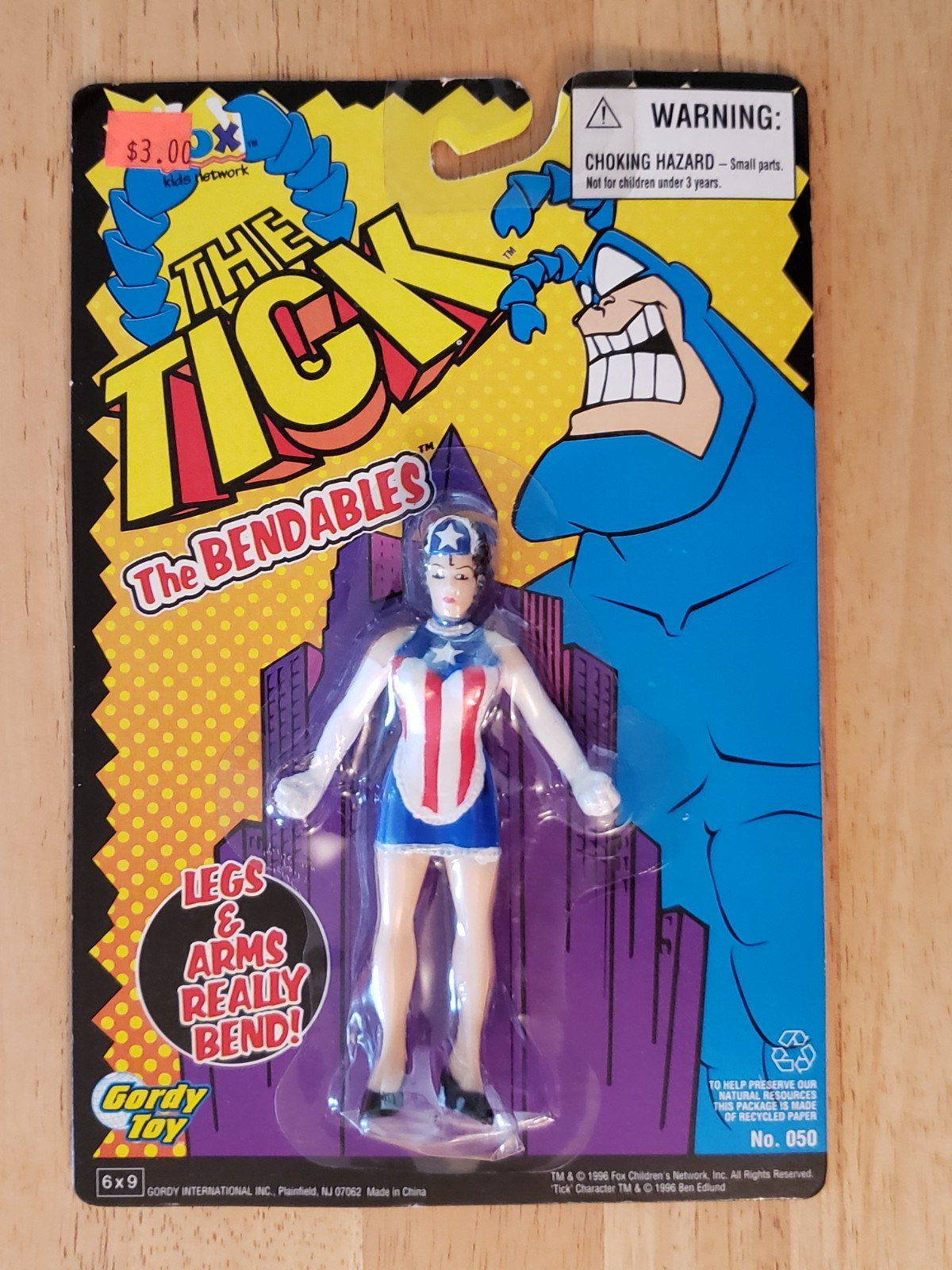 The Tick Bendables American Maid Gordy Toys 1996 Mint on card