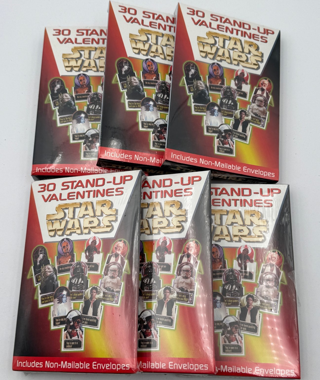 Star Wars Vintage 1997 Paper Magic Group 30 Stand-Up Valentines Set
