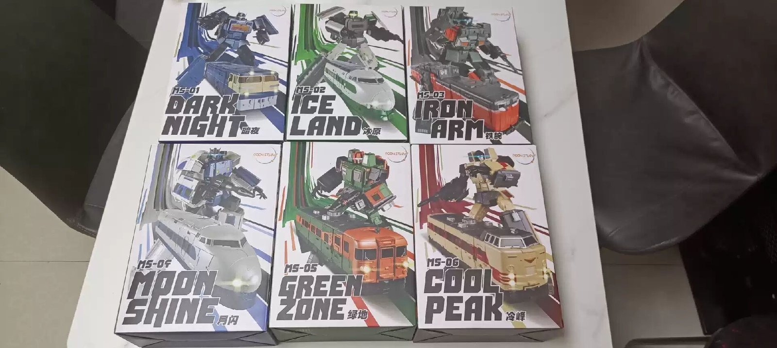 New Transformable Toys MS Moon Studio Raiden Trainbots 6PCS BOX 6PCS Figures Set