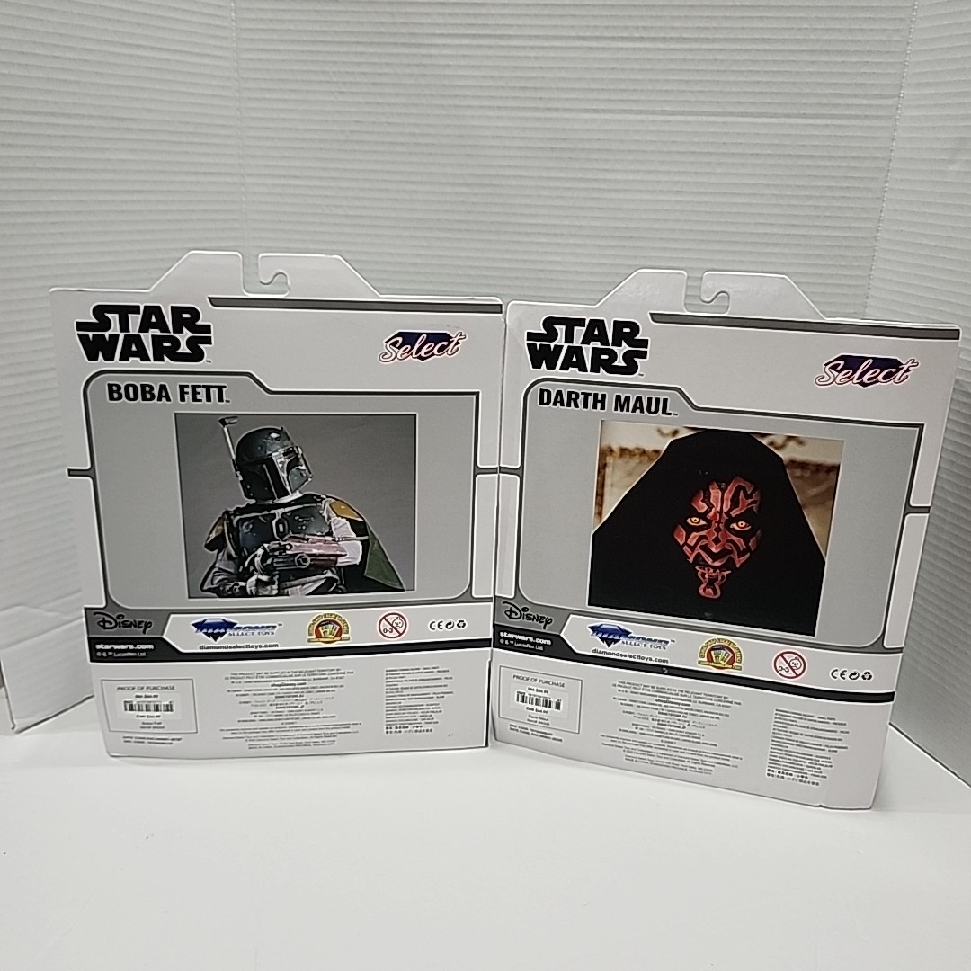 Star Wars Diamond Select Disney Store Lot Of 2 7” Figures Boba Fett Darth Maul