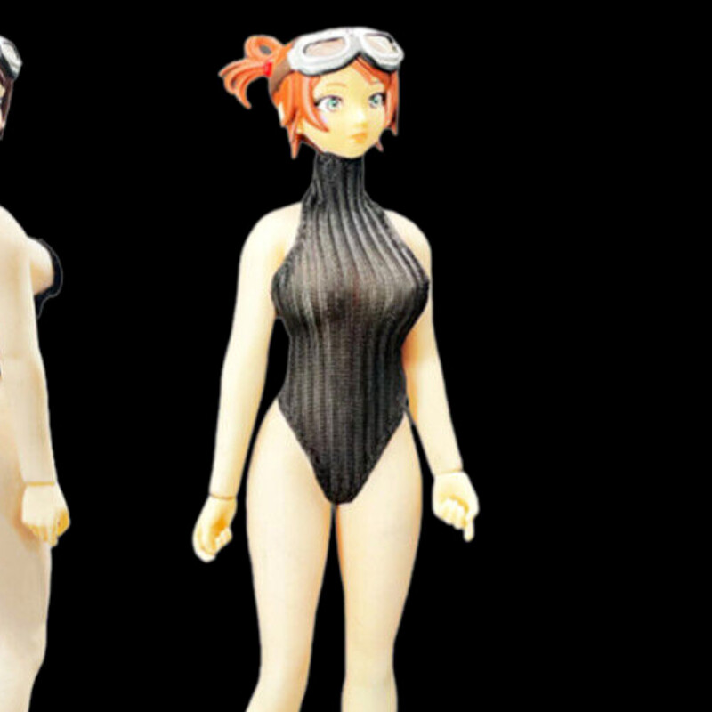 Fashion Sexy 1:12 Scale Black Bodysuit Clothes for 6inch Female Figure Accessory