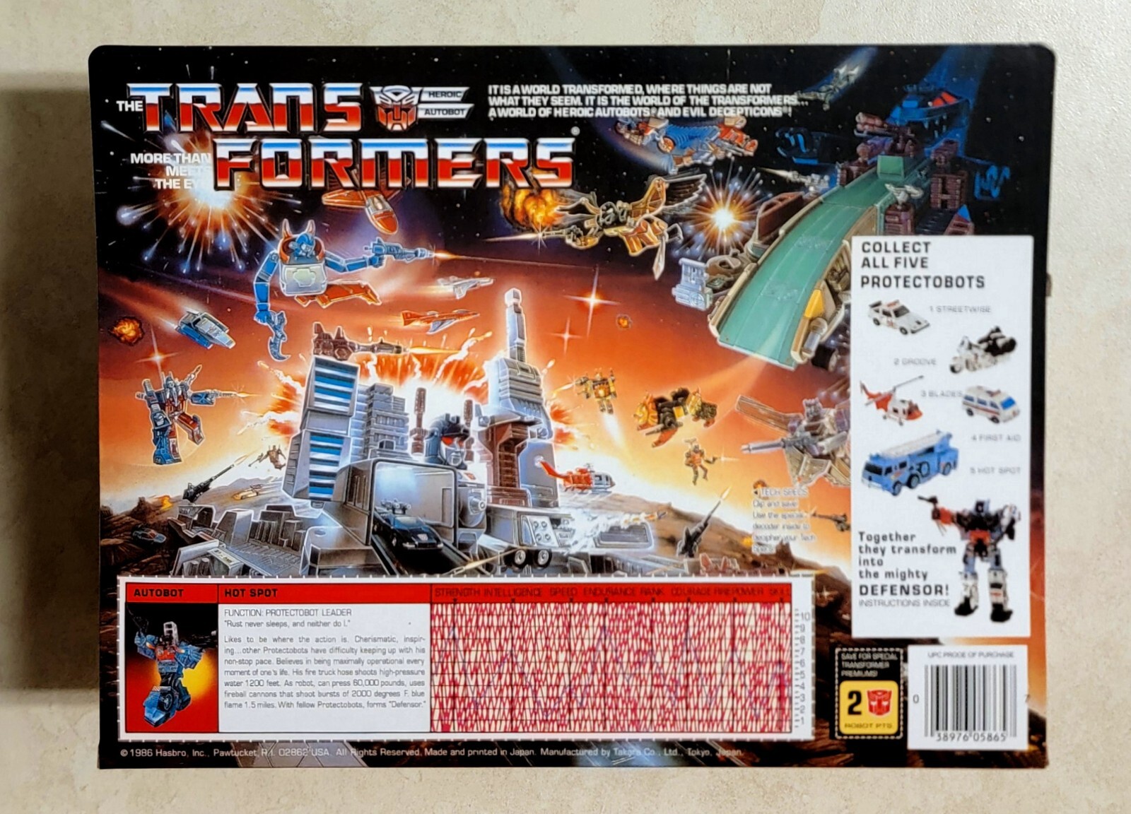 TRANSFORMERS G1 CARDED PROTECTOBOTS US SELLER MOSC RARE SET! DEFENSOR HOT SPOT