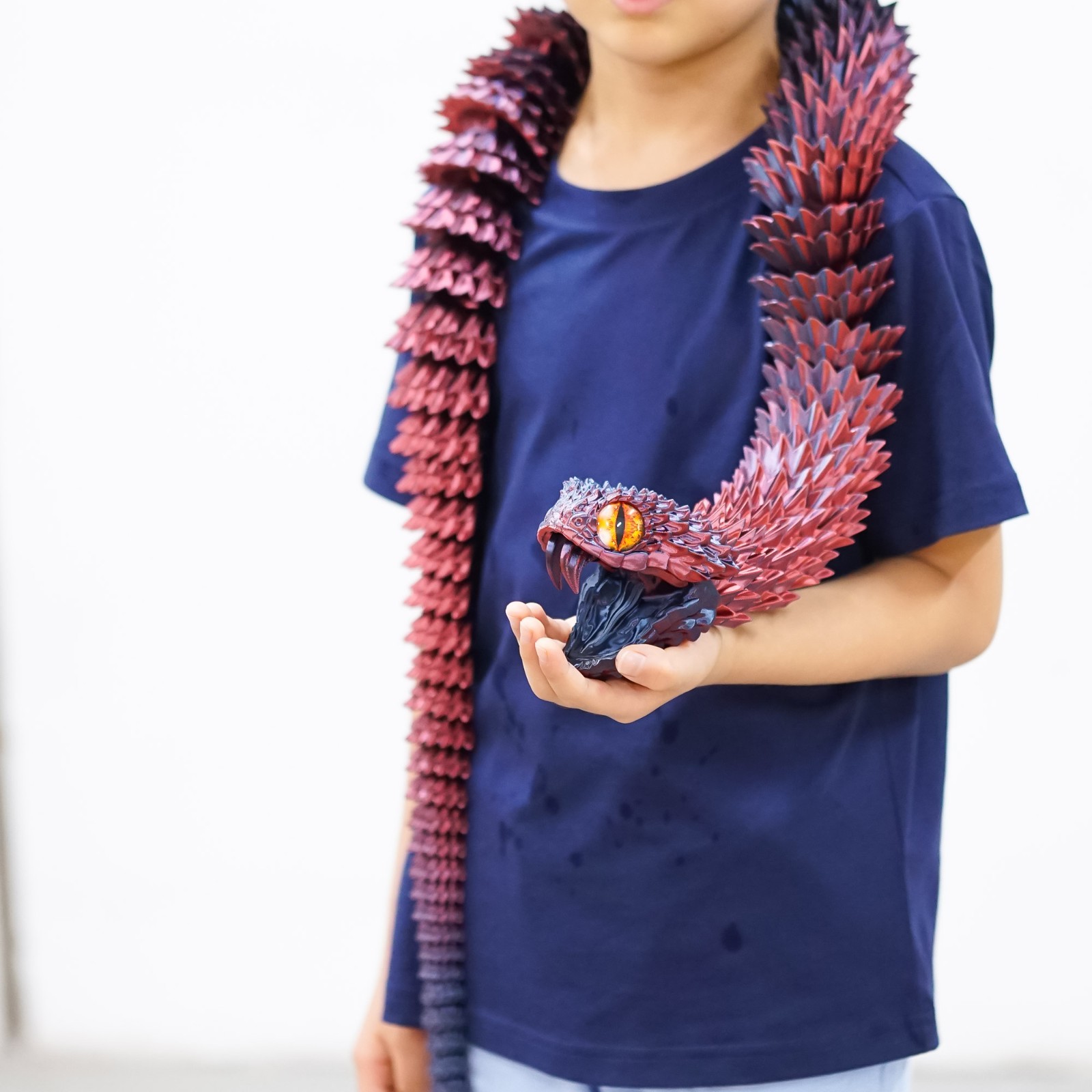47.5inch 3D Printed Snake Model,Articulated Animals figure,Toys Home Decor