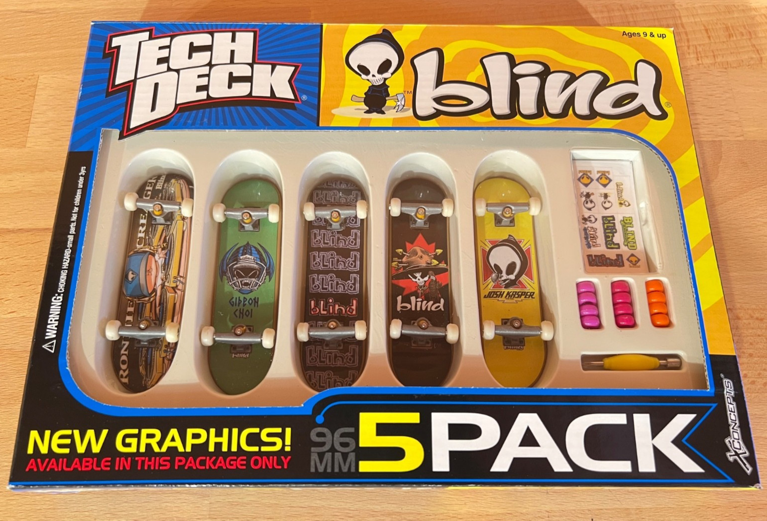 Vintage 2002 Tech Deck Blind Skateboards 5 Pack Fingerboards EXCLUSIVE ART New