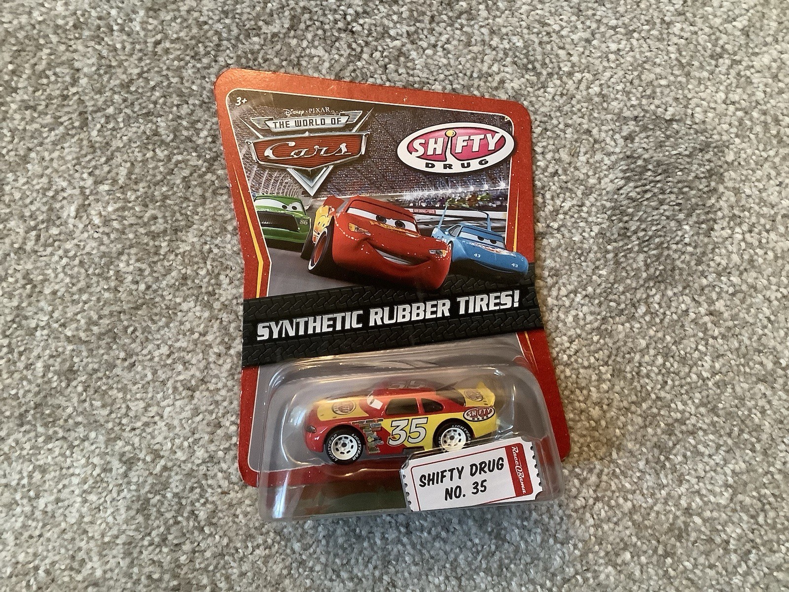 The World Of Cars Shifty Drug No. 35 Car Synthetic Rubber Tires Mattel New