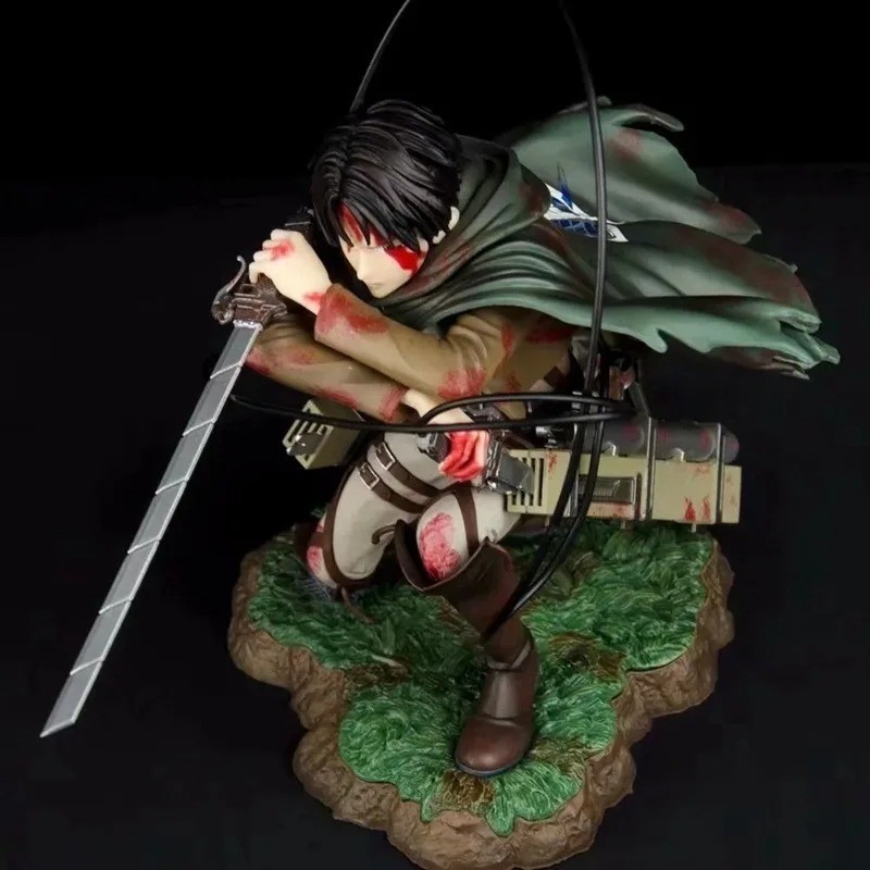 Attack on Titan Levi Ackerman 18cm Battle Damage Figure Model Toy Gift