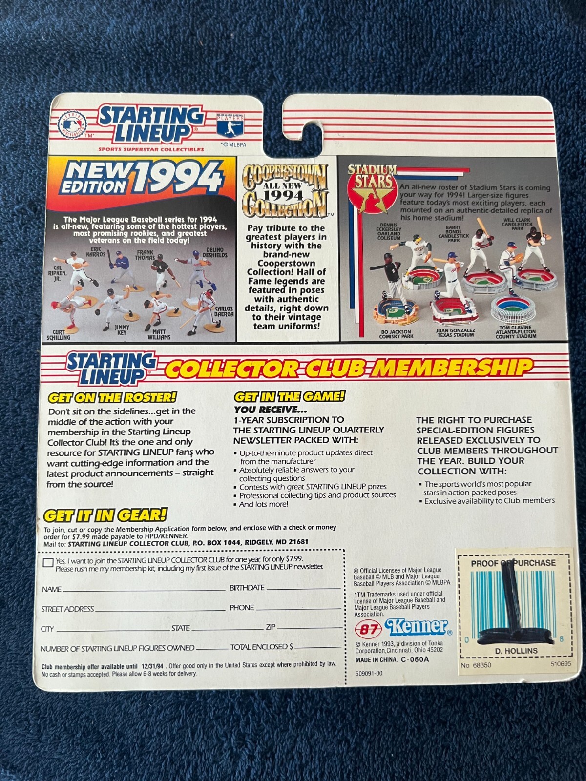 1994 ~ Starting Lineup ~ MLB ~ Baseball ~ Dave Hollins ~ Phillies ~ NEW