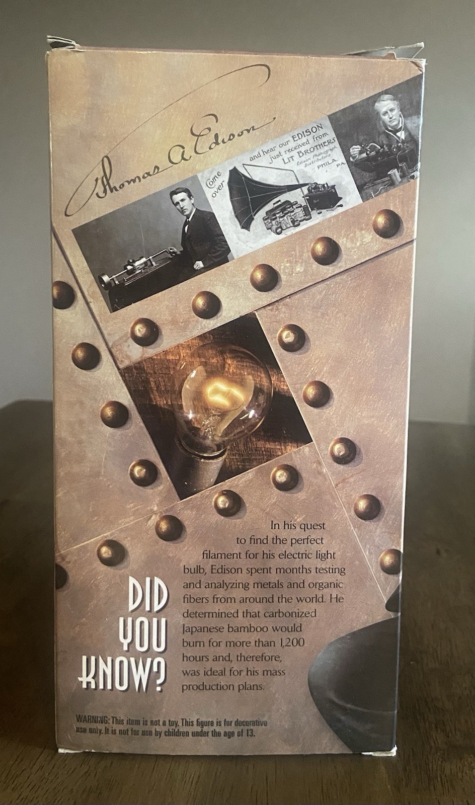 Rare Royal Bobbles THOMAS EDISON Bobblehead W/ Glow in the Dark Light Bulb