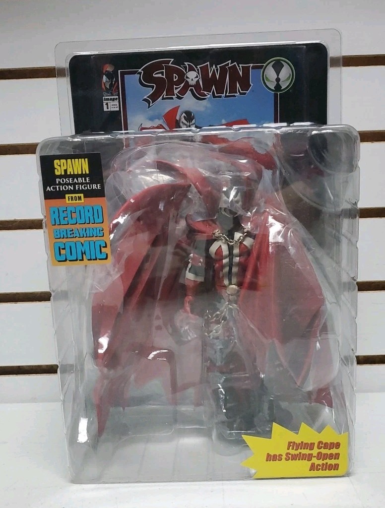 2020 McFarlane Toys (Kickstarter) Classic Spawn Figure w/Comic Book, Pre-Owned