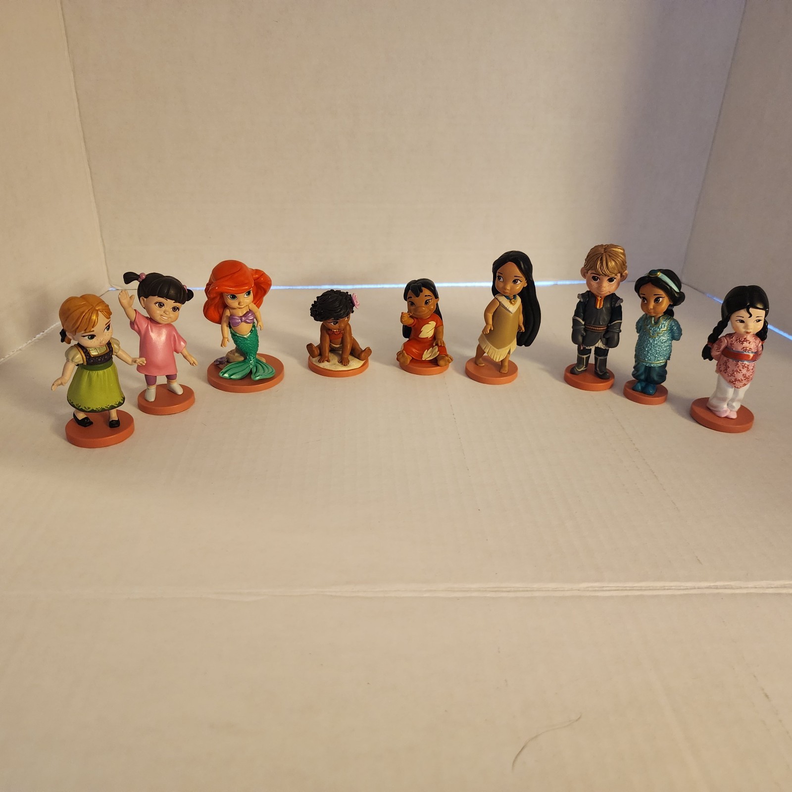 Disney Animators Figures Princesses & Others Lot of 9 Dolls PVC Ariel Moana