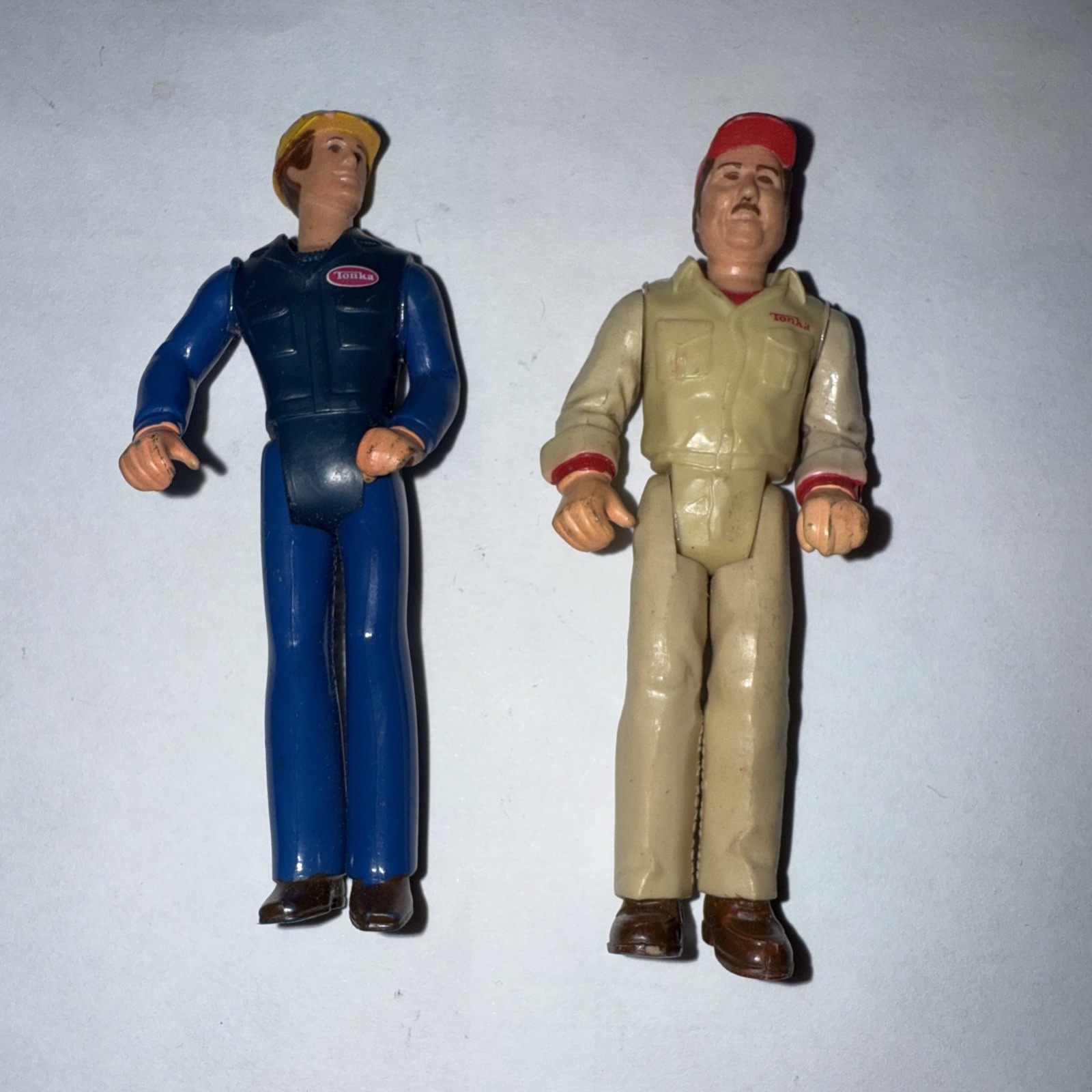 1979 Tonka Play People Mechanic and Construction Worker with Hat Loose