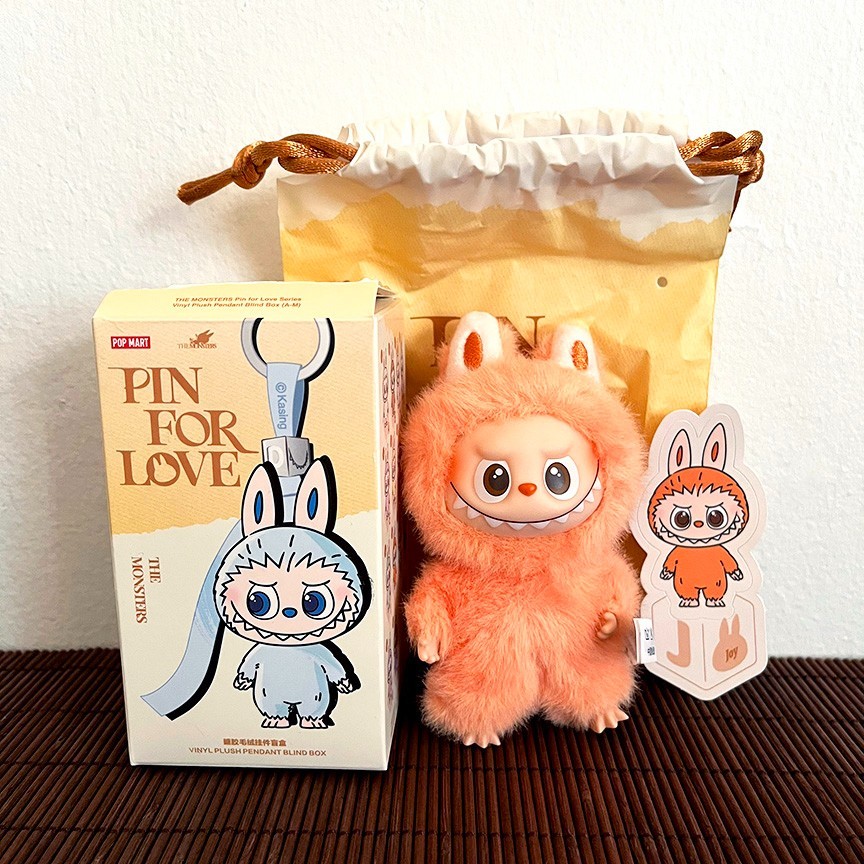 POP MART Labubu Pin for Love Series Plush Pendant Blind Box (A-M) Letter J New