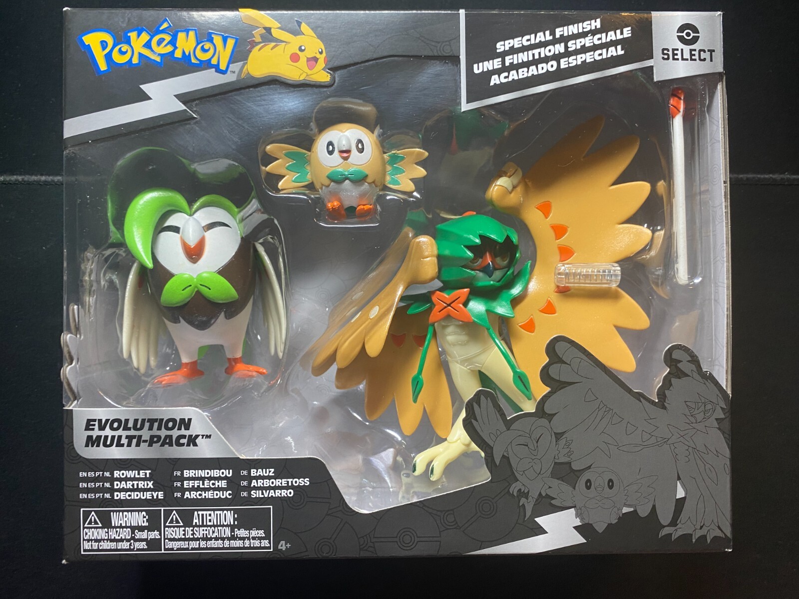 Pokemon Select Evolution Multi-Pack Rowlet Datrix Decidueye Action Figures NEW