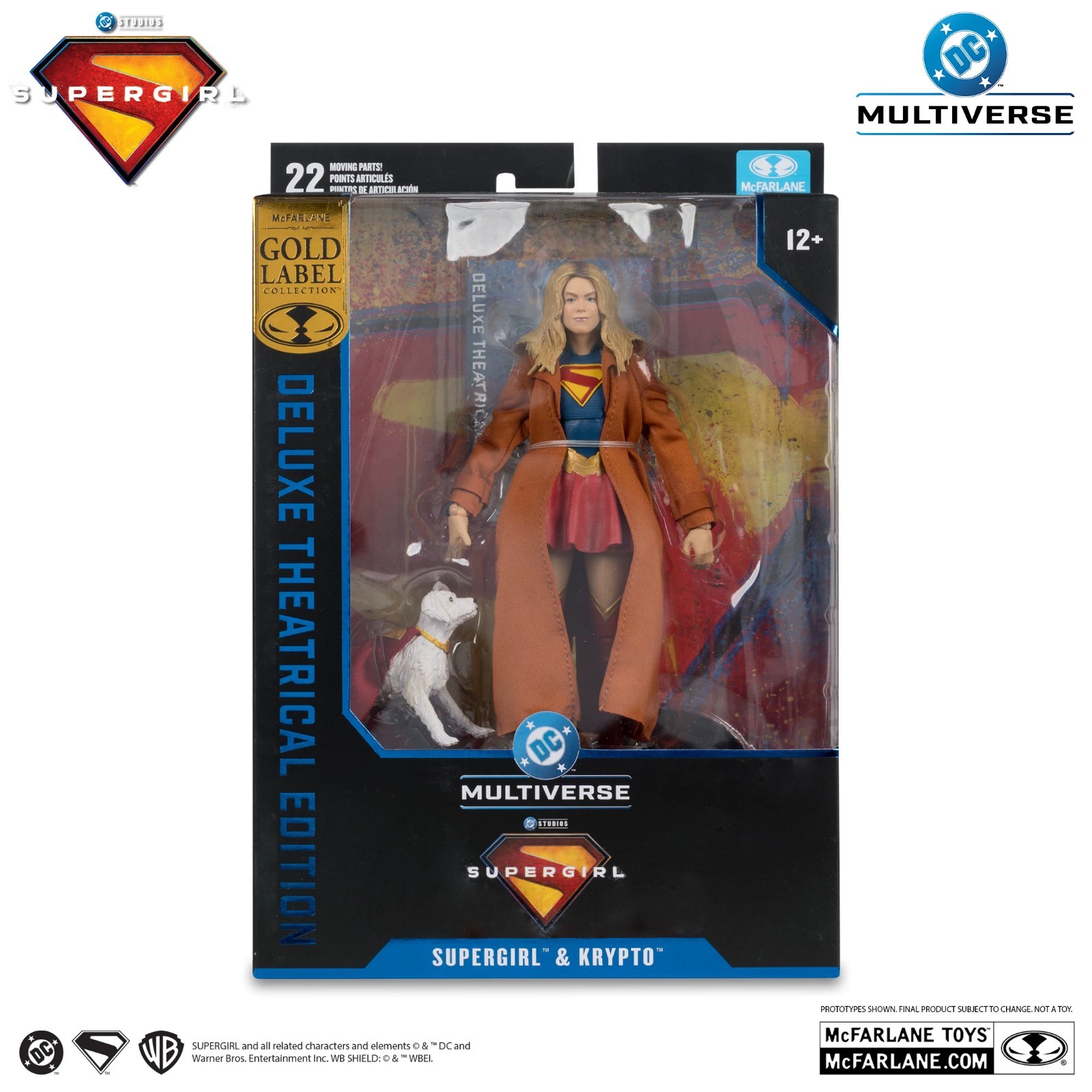 SUPERGIRL & KRYPTO ( DELUXE THEATRICAL ED. ) McFARLANE GOLD LABEL ACTION FIGURE
