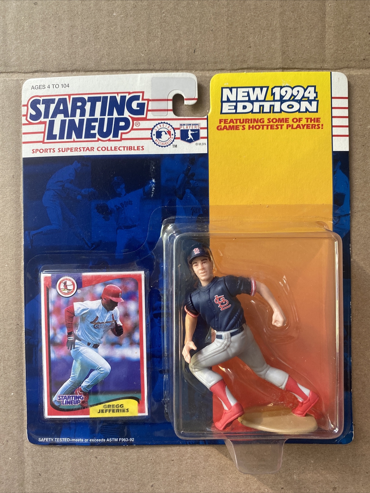 1994 Starting Lineup GREGG JEFFERIES Baseball Figure Card St Louis Cardinals SLU